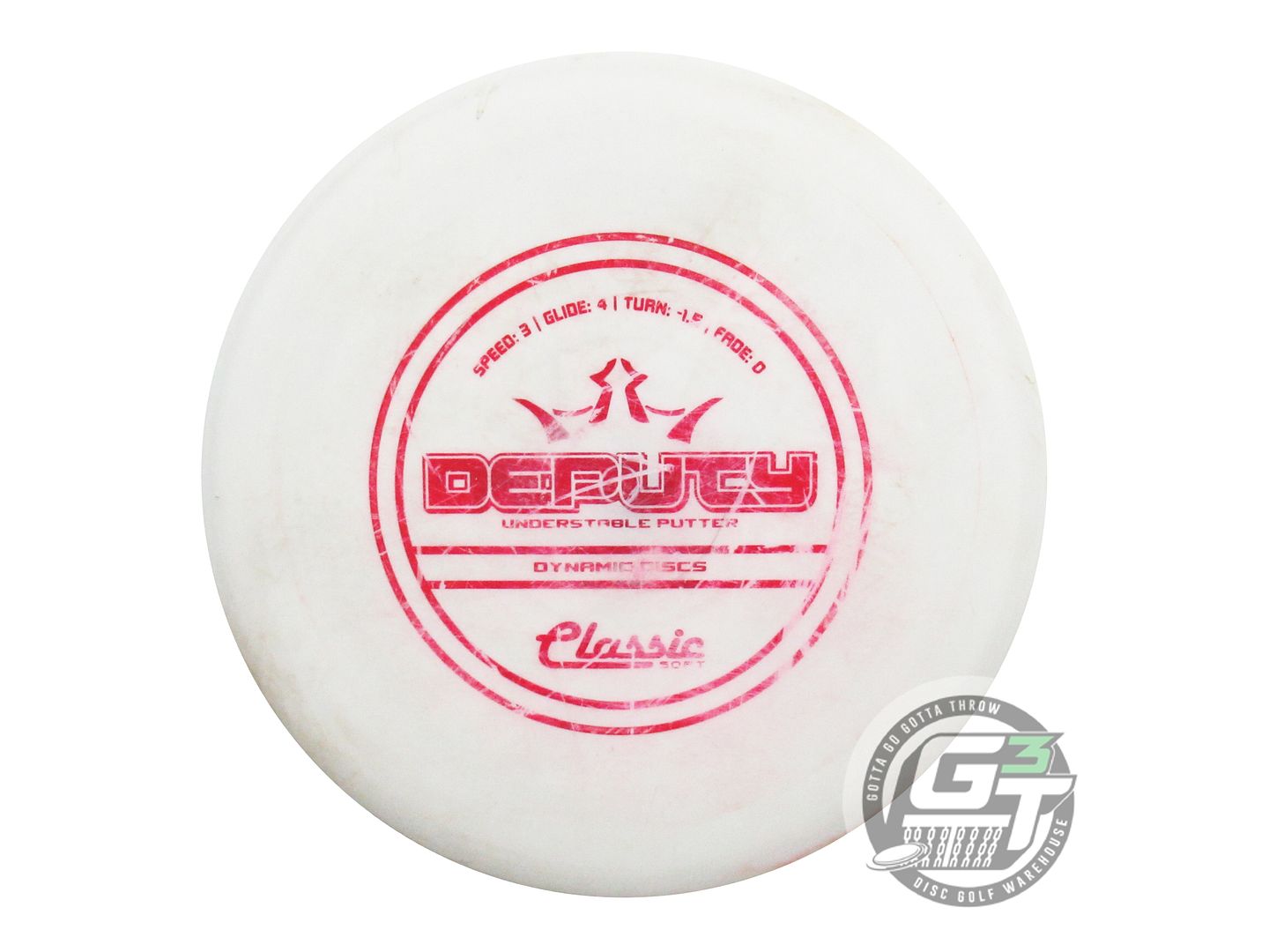 USED Dynamic Discs Classic Soft Deputy 175g White Red Stamp Putter Golf Disc