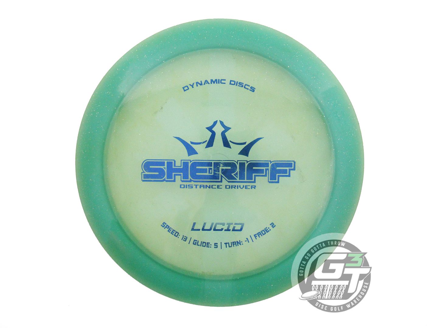 USED Dynamic Discs Lucid Sheriff 171g Green Blue Foil Distance Driver Golf Disc