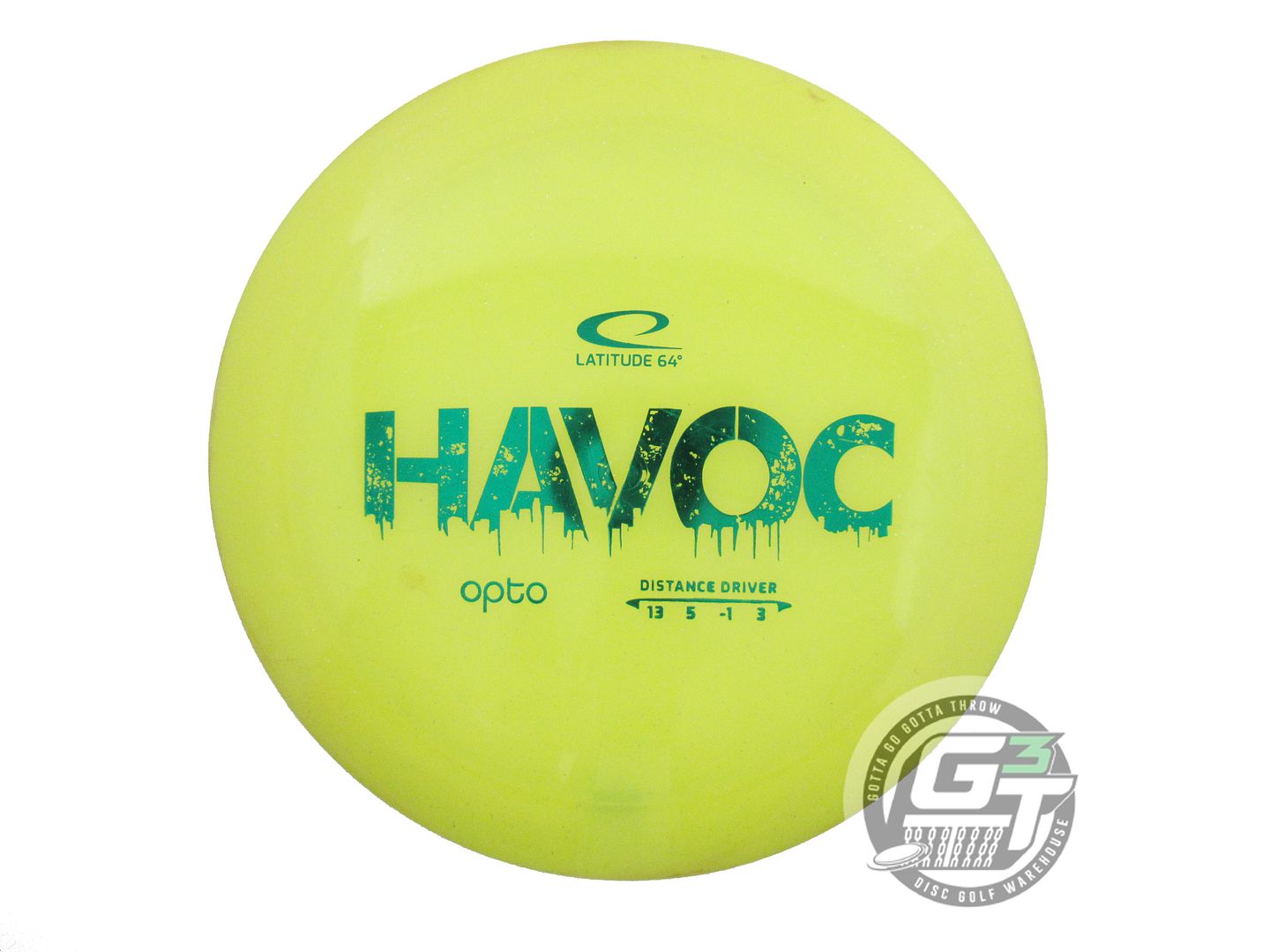 USED Latitude 64 Opto Havoc 173g Yellow Green Foil Distance Driver Golf Disc