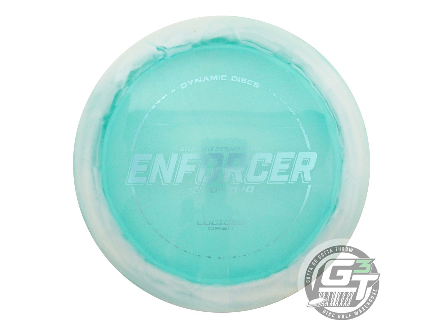 USED Dynamic Discs Lucid Ice Orbit Enforcer 173g White-Seafoam Driver Golf Disc