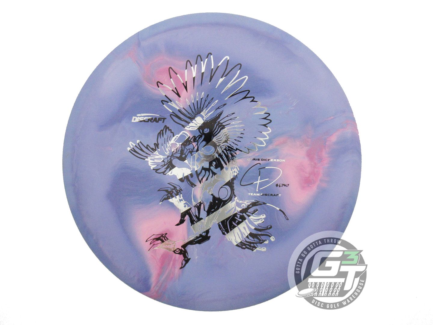 NOS Discraft [DICKERSON] ESP Buzzz 179g Purp-Pink Zebra Foil Midrange Golf Disc