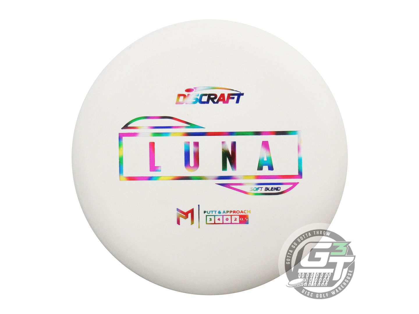 USED Discraft [McBETH] Soft Blend Luna 173g White Jellybean Foil Putter Disc