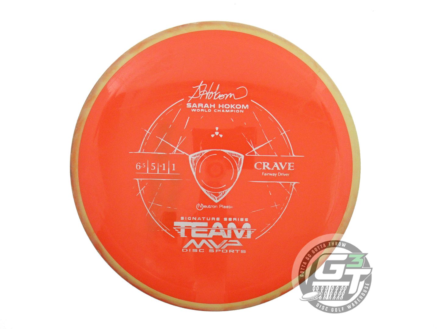 USED Axiom Discs Neutron Crave 173g Orange Mustard Rim Fairway Driver Golf Disc