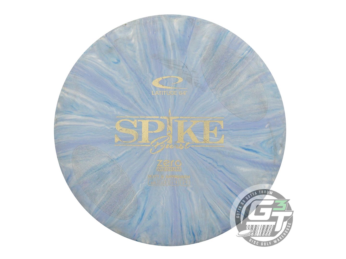 USED Latitude 64 Zero Medium Burst Spike 176g Blue Gold Foil A Putter Golf Disc