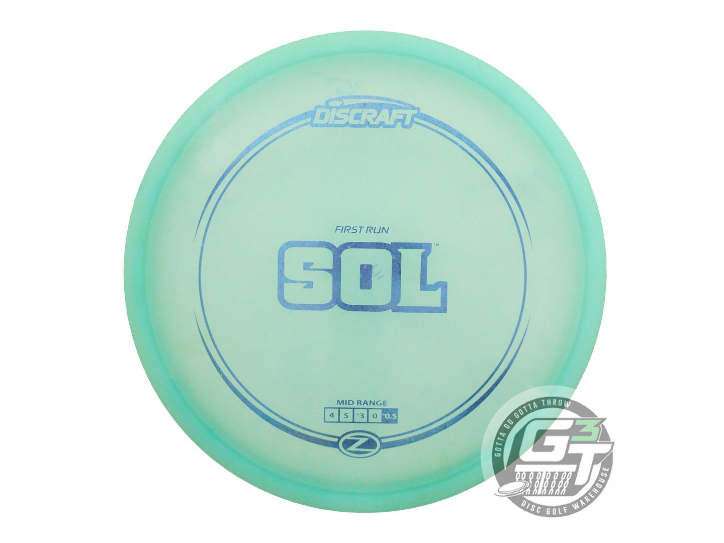 USED Discraft [PIERCE] Z Sol 172g Seafoam Blue Star Foil Midrange Golf Disc