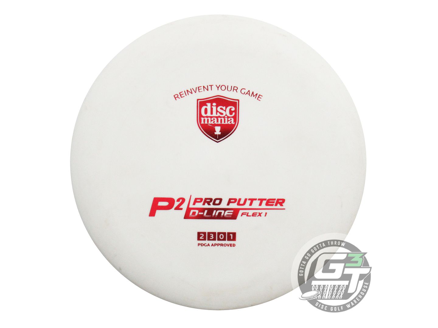 USED DiscMania D-Line Flex 1 P2 175g White Red Foil A Putter Golf Disc