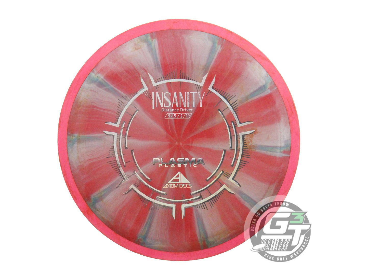 USED Axiom Discs Plasma Insanity 169g Red-Gray Pink Rim Distance Driver Disc