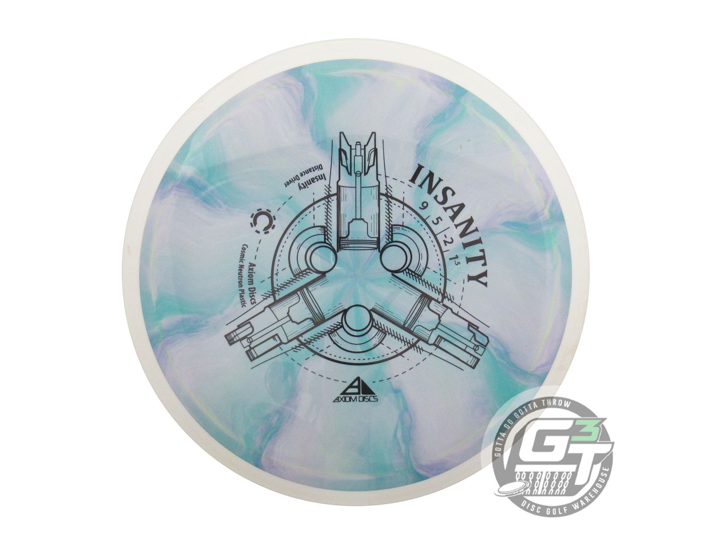 USED Axiom Discs Cosmic Neutron Insanity 157g Lilac-Seafoam White Driver Disc