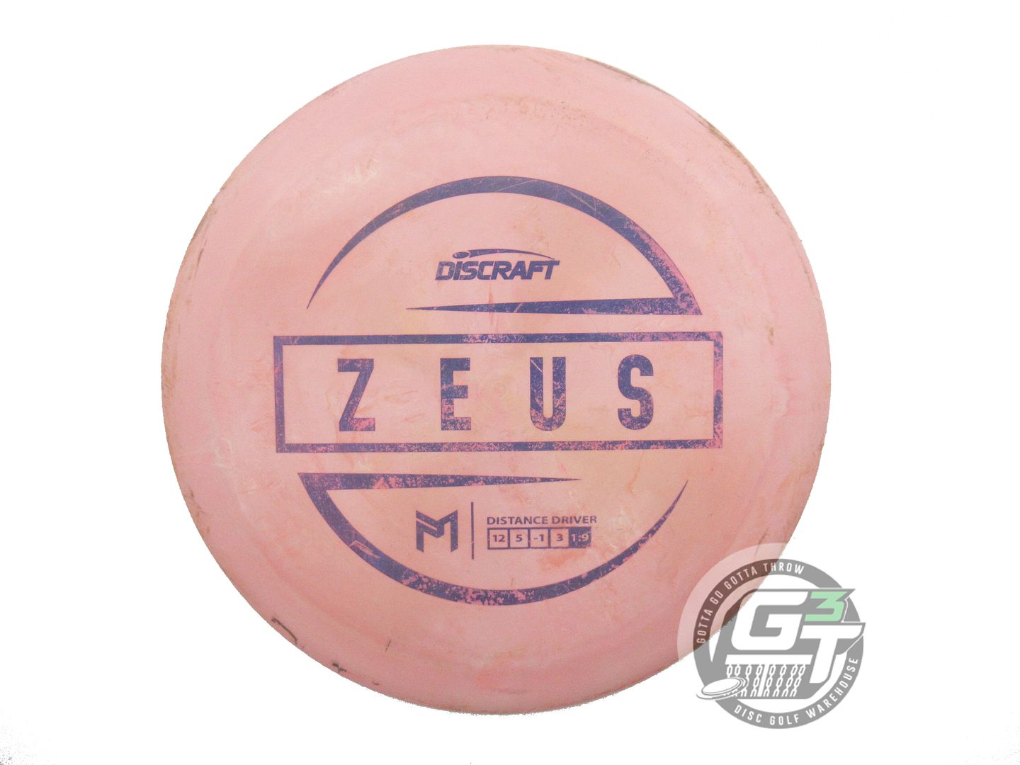 USED Discraft [McBETH] ESP Zeus 175g Pink-Tan Purple Stamp Driver Golf Disc