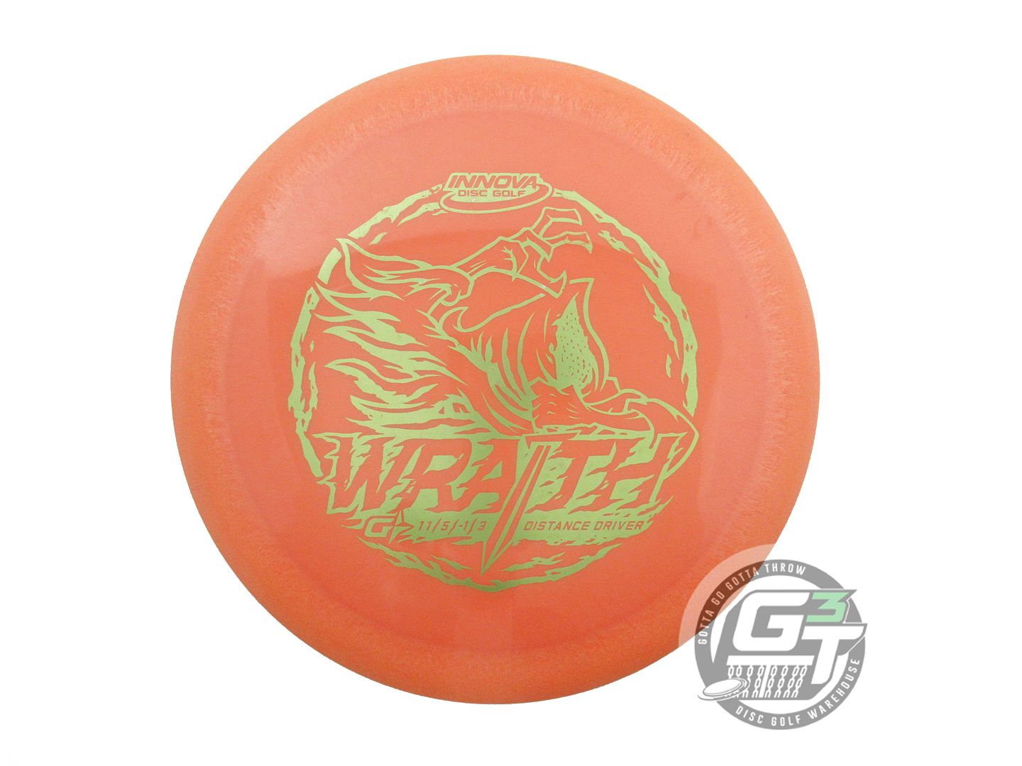 USED Innova GStar Wraith 150g Orange Lime Foil Distance Driver Golf Disc