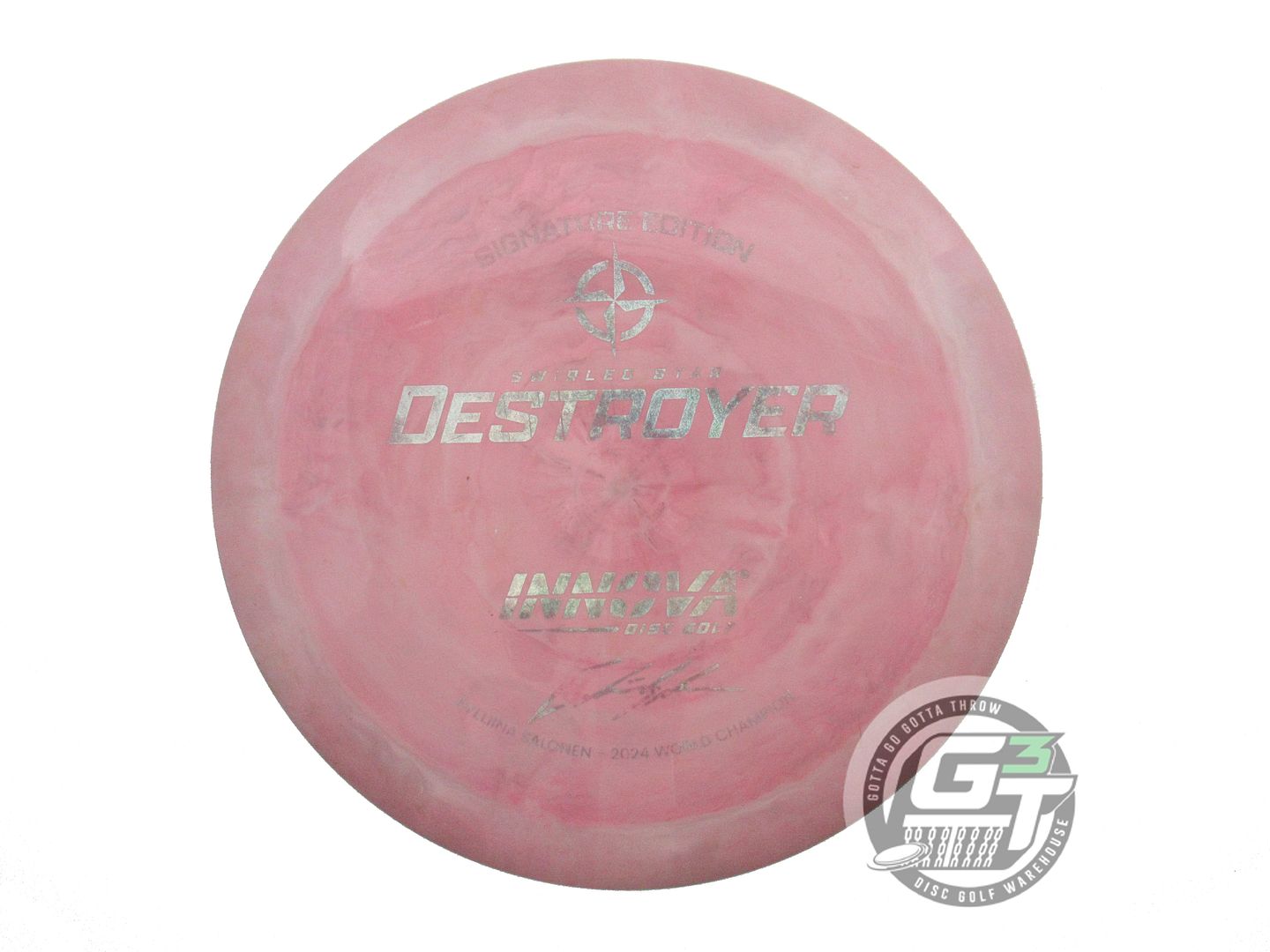 USED Innova [SALONEN] Swirled Star Destroyer 168g Pink-Gray Driver Golf Disc