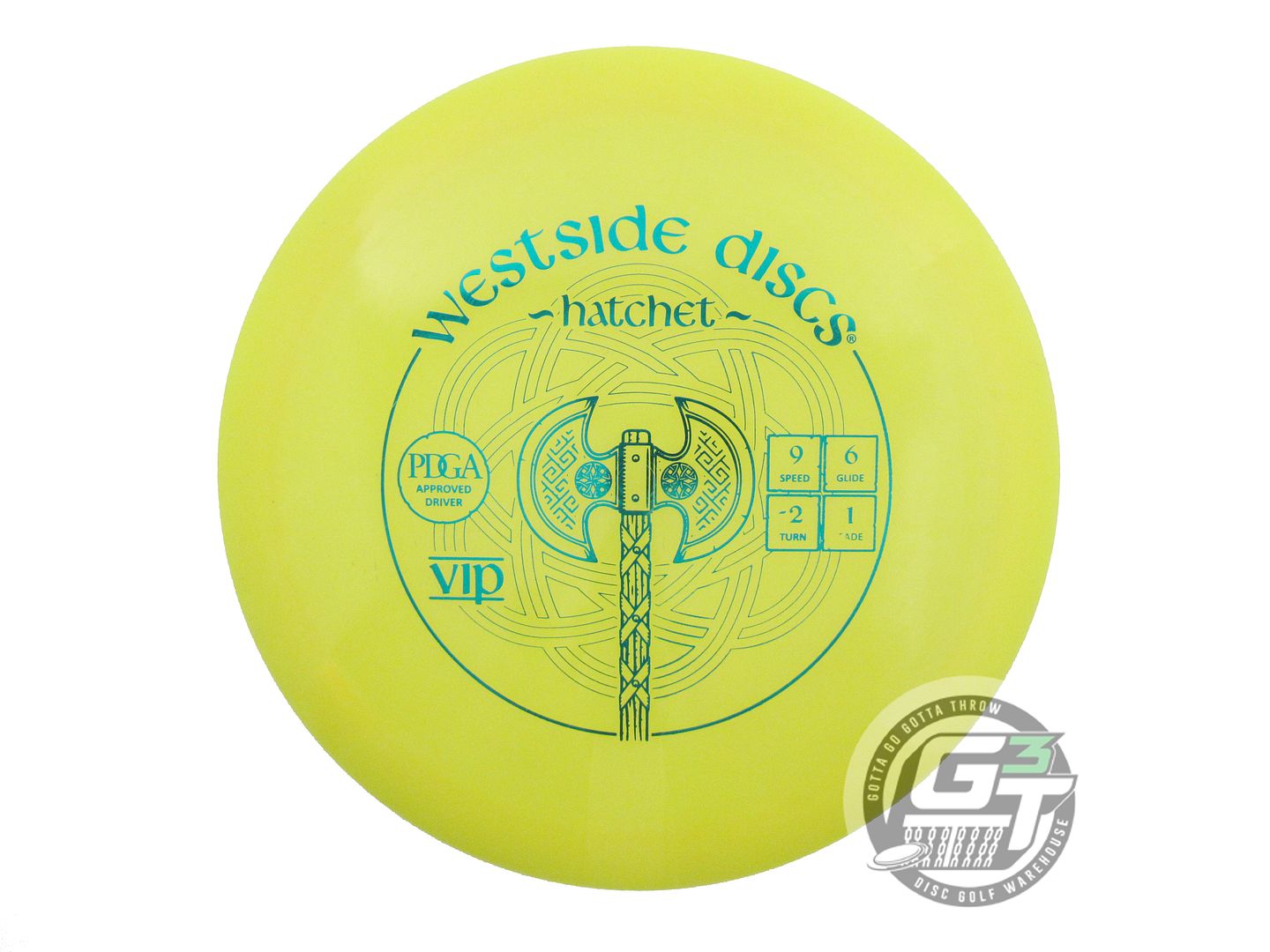 USED Westside Discs VIP Hatchet 173g Yellow Teal Foil Fairway Driver Golf Disc