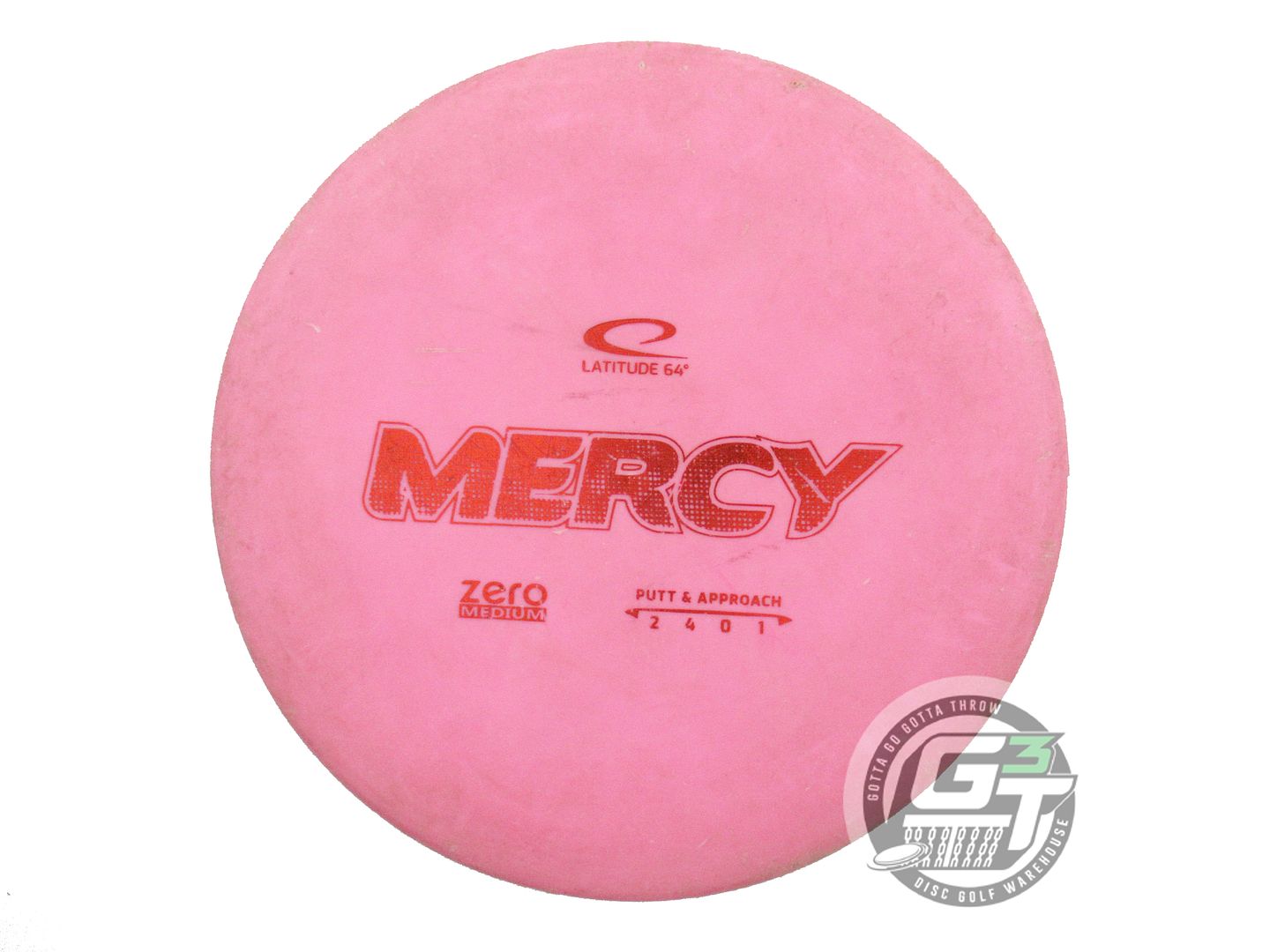 USED Latitude 64 Zero Medium Mercy 174g Pink Red Foil Putter Golf Disc