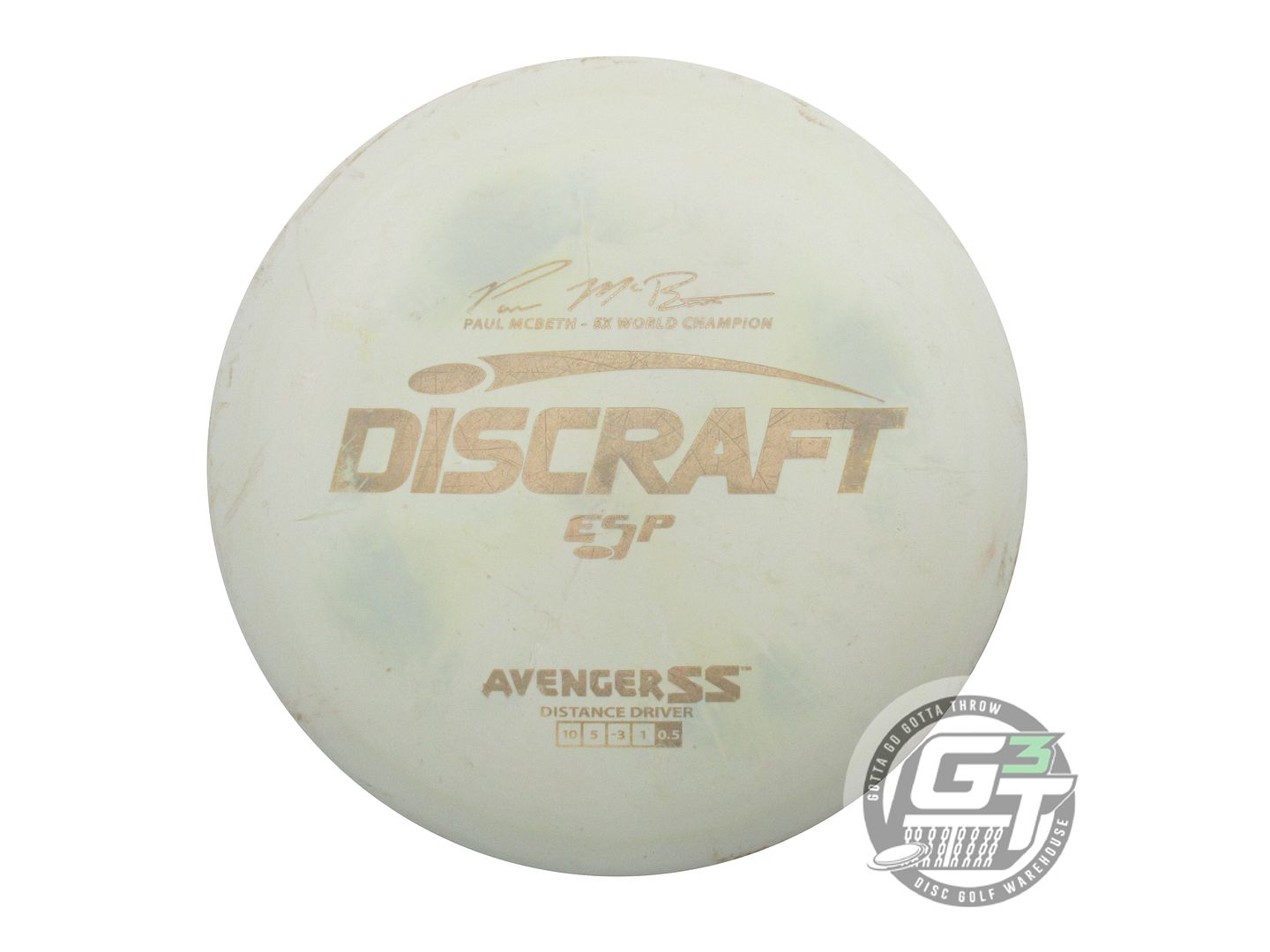 USED Discraft [McBETH] ESP Avenger SS 176g Tan-Peach Gold Foil Driver Golf Disc