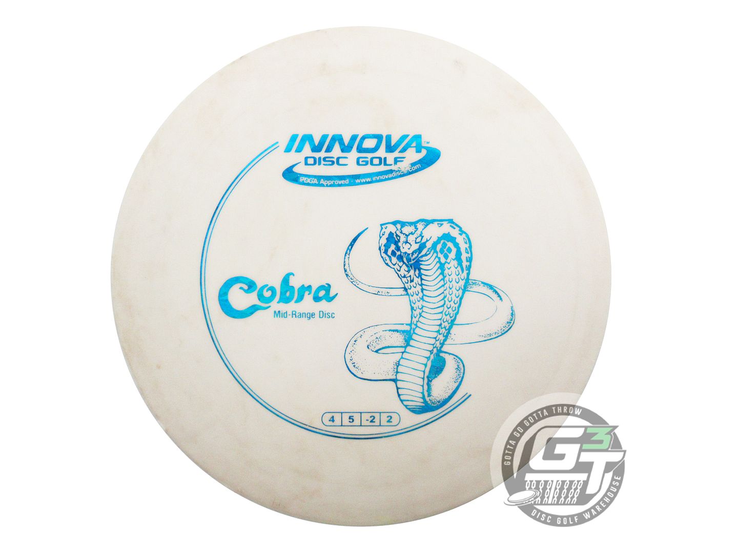 USED Innova DX Cobra 169g White Blue Shatter Foil Midrange Golf Disc