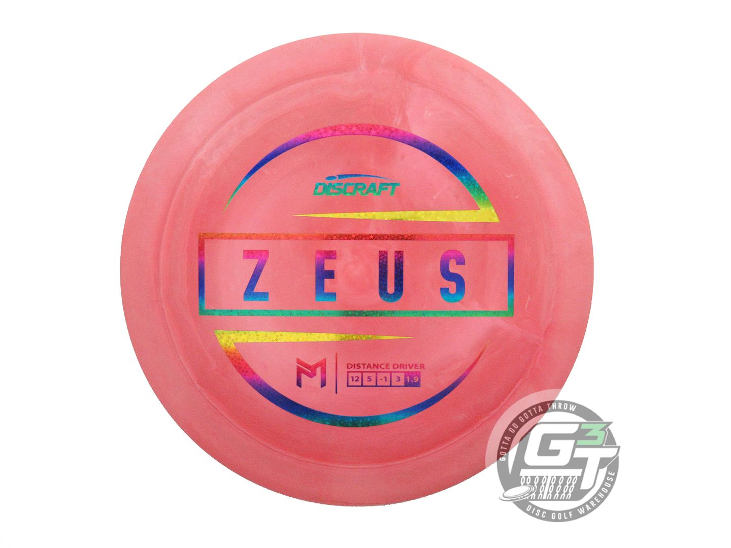 USED Discraft [McBETH] ESP Zeus 175g Pink Rainbow Star Foil Driver Golf Disc