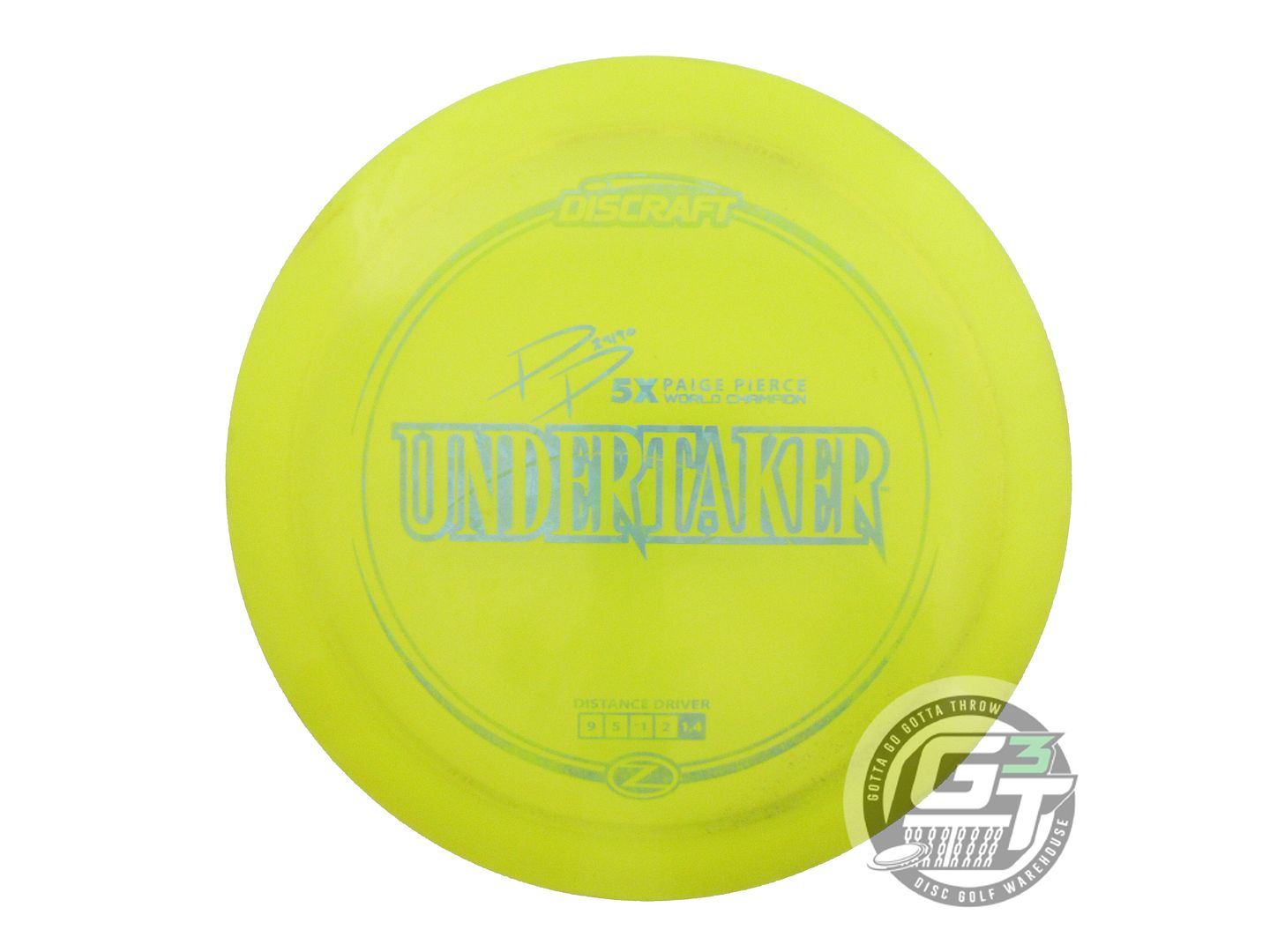 USED Discraft [PIERCE] Z Undertaker 176g Yellow Teal Shatter Driver Disc