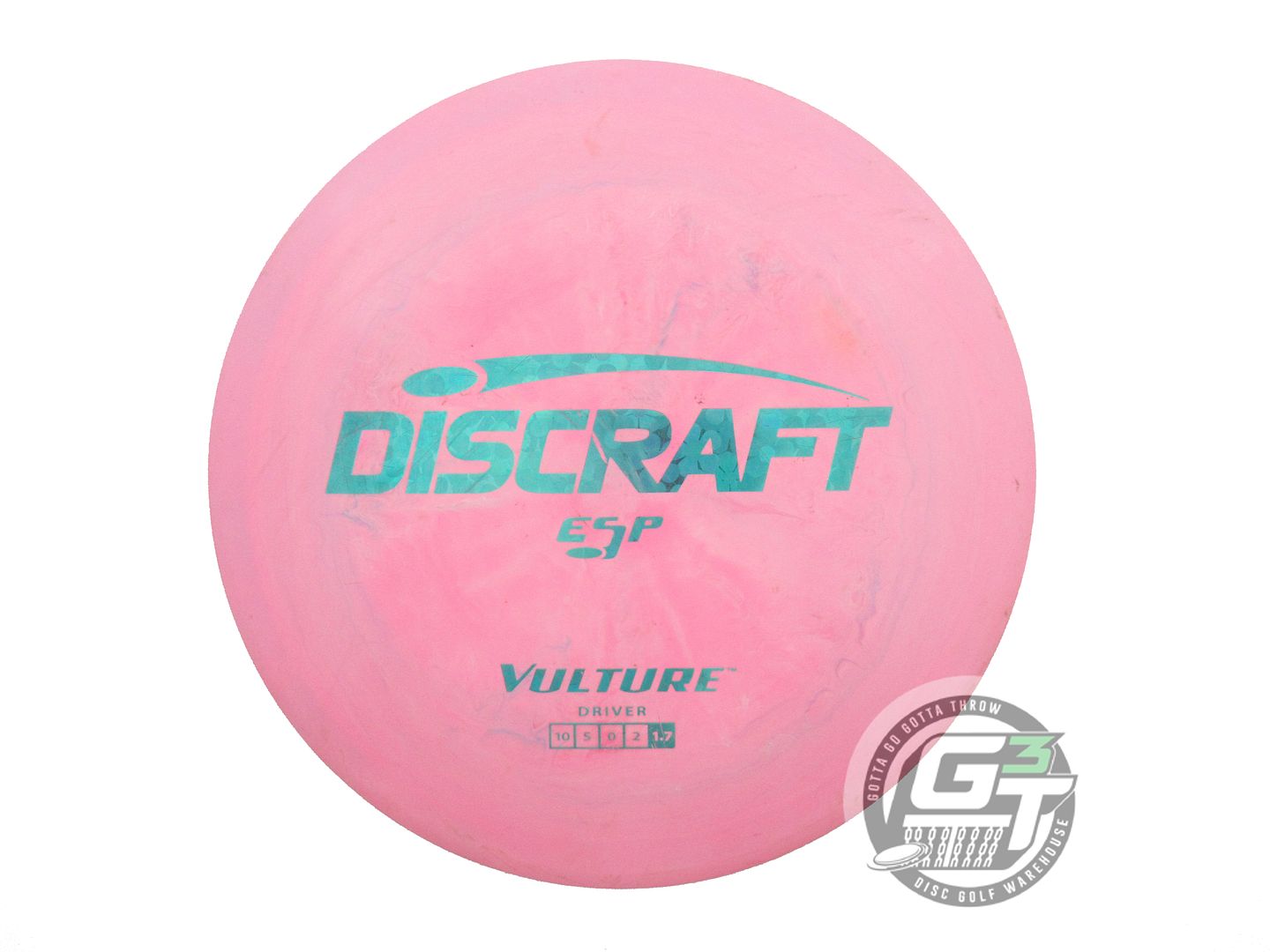 USED Discraft ESP Vulture 180g Pink Teal Flower Foil Distance Driver Golf Disc