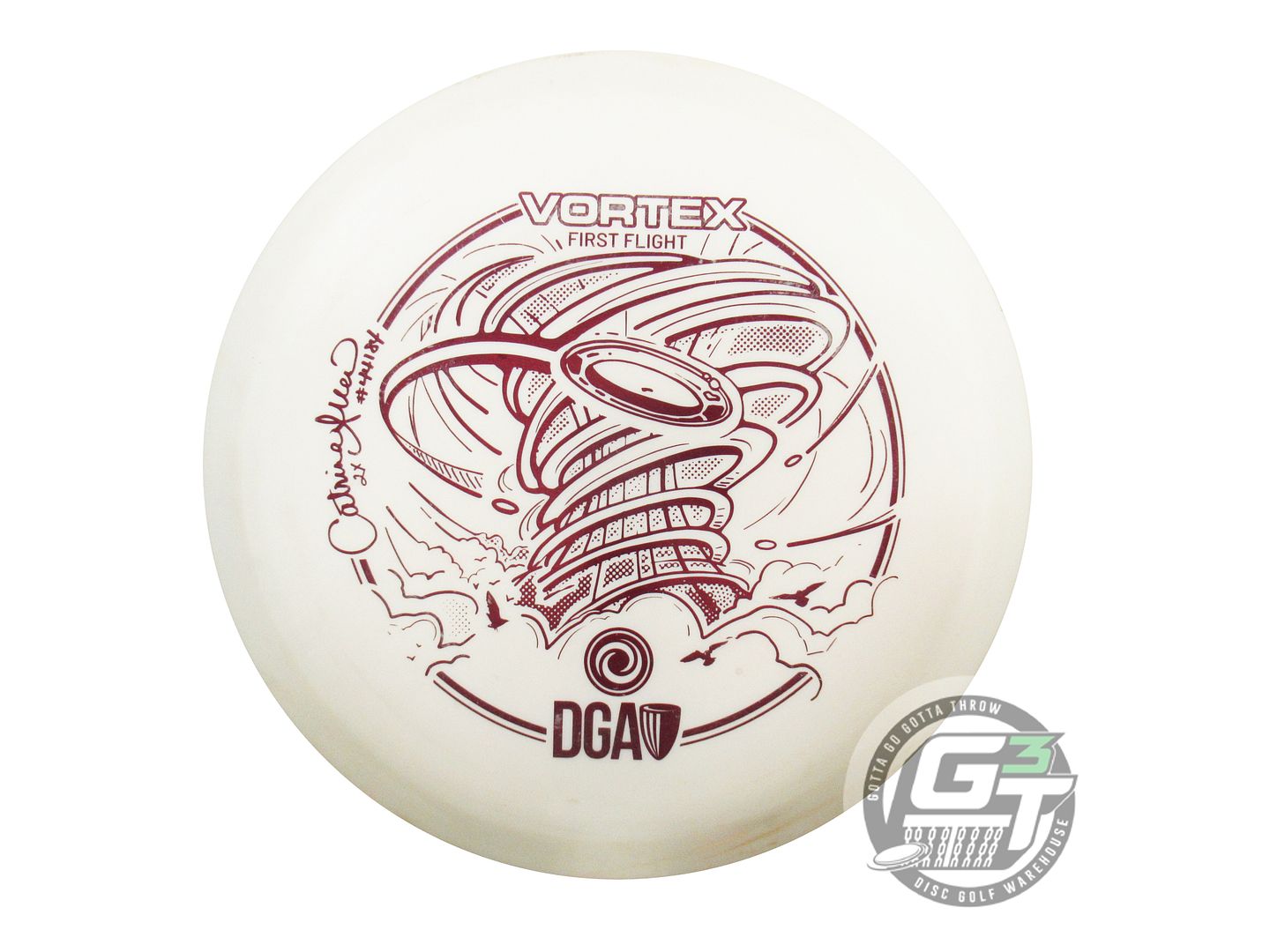 USED DGA [ALLEN] FIRST RUN ProLine Vortex 173g White Maroon Foil Driver Disc