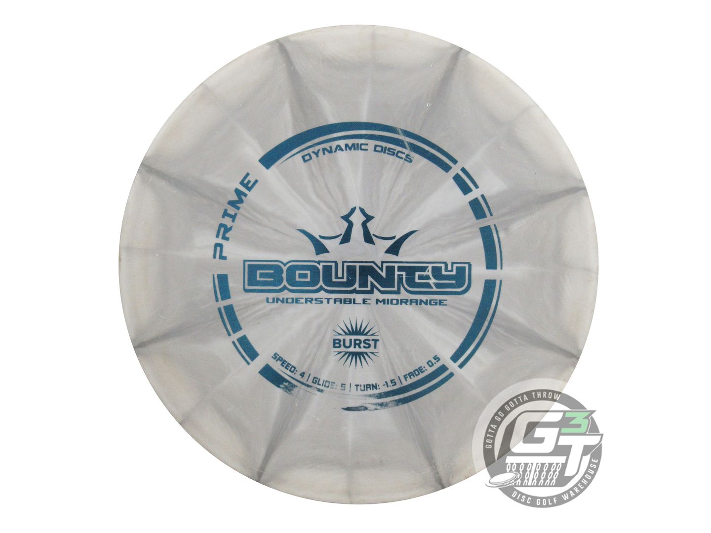 USED Dynamic Discs Prime Burst Bounty 175g Gray Blue Foil Midrange Golf Disc