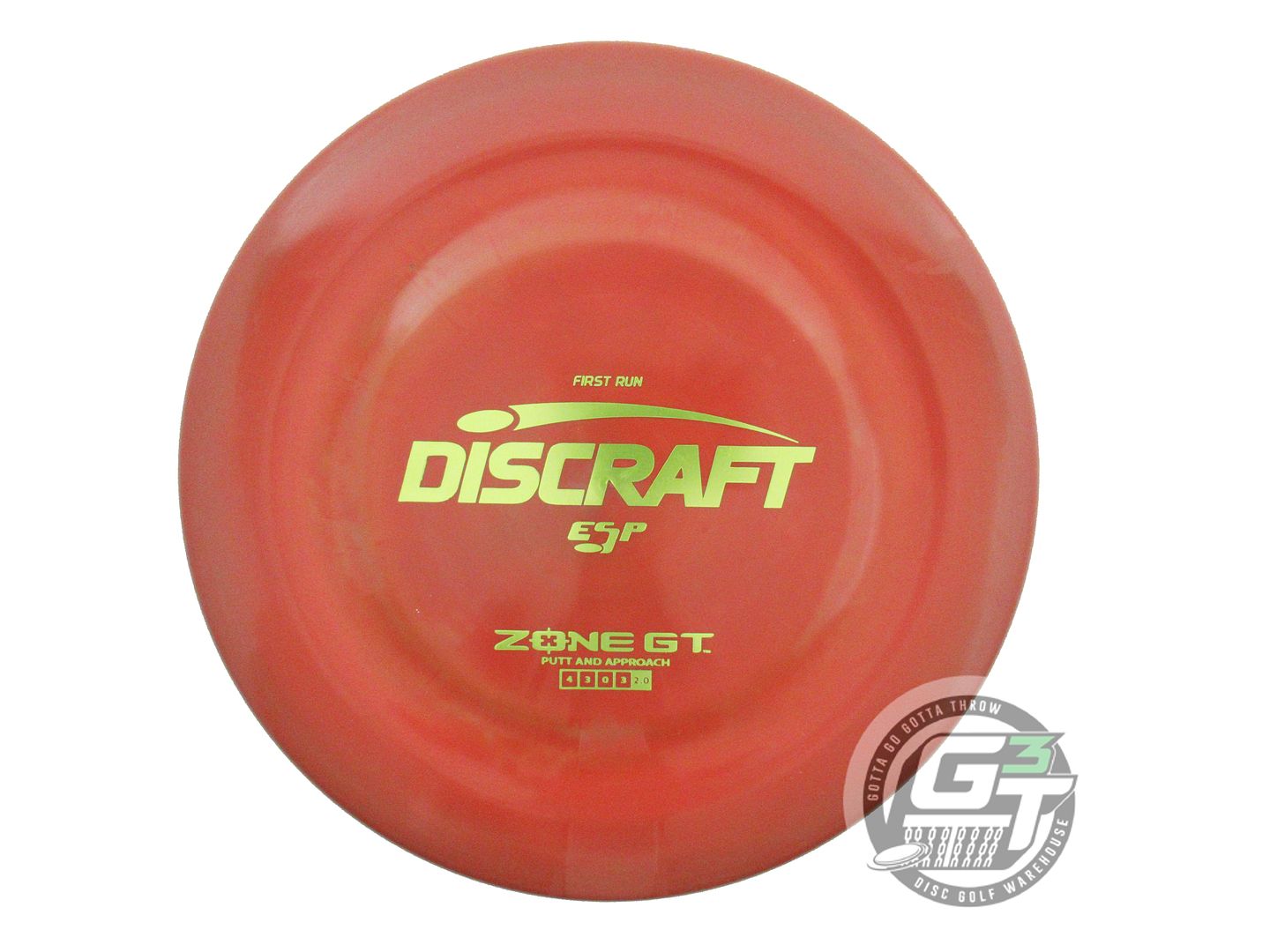 USED Discraft FIRST RUN ESP Zone GT 176g Burnt Orange Lime Foil Putter Golf Disc