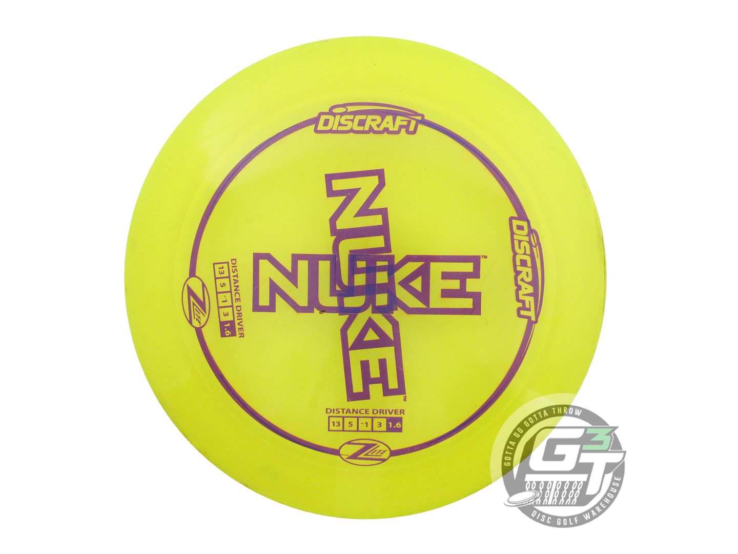 USED Discraft X-OUT Z Nuke 165g Yellow Distance Driver Golf Disc