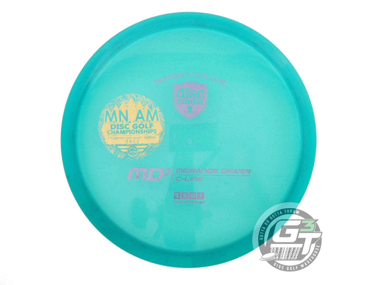 USED DiscMania [MN AMDGC] C-Line MD3 180g Teal Lilac Foil Midrange Golf Disc