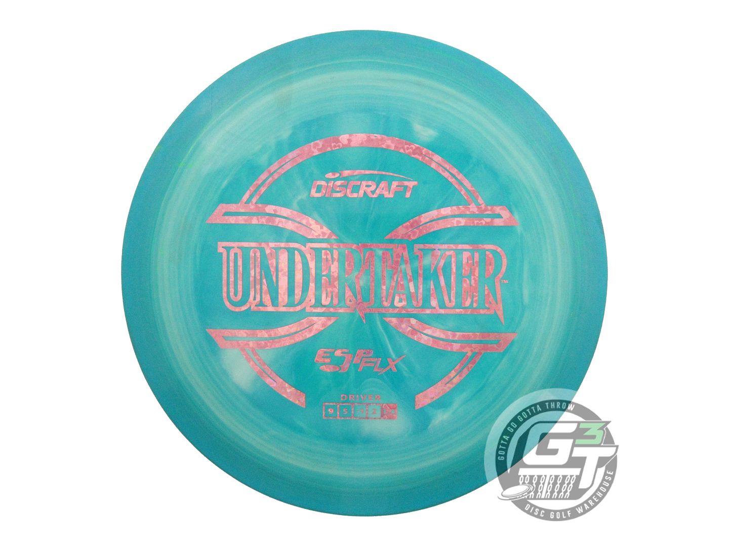 USED Discraft ESP FLX Undertaker 173g Teal-Green Pink Heart Foil Driver Disc