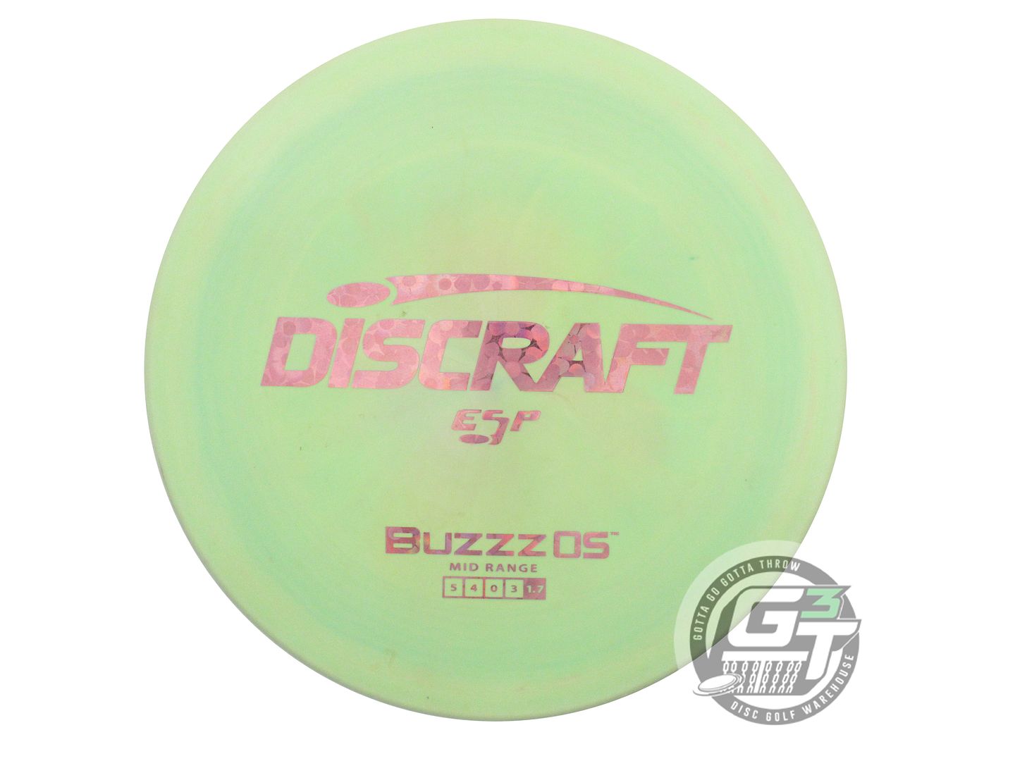 USED Discraft ESP Buzzz OS 176g Lime Pink Flower Foil Midrange Golf Disc