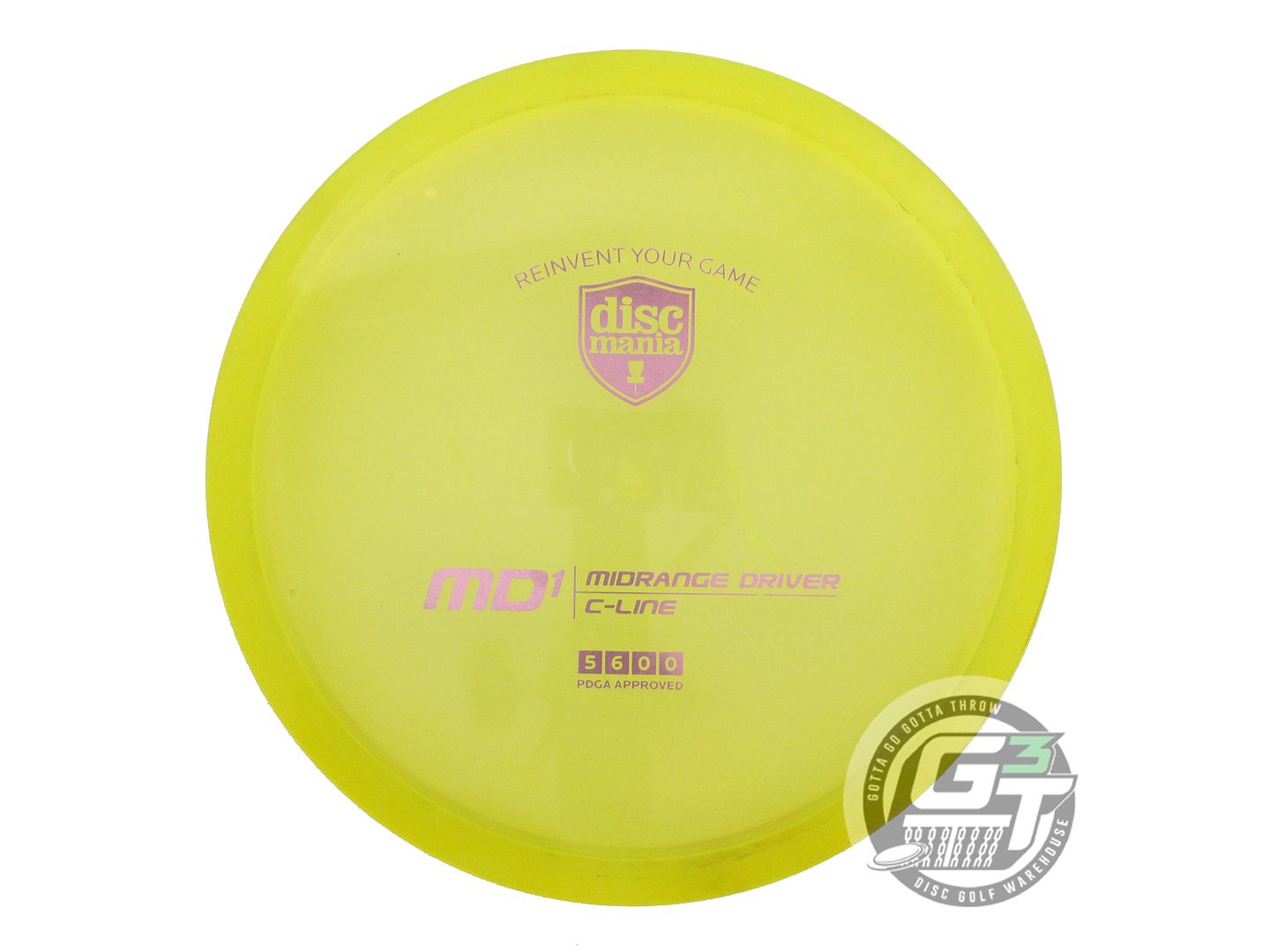 USED DiscMania C-Line MD1 177g Yellow Pink Foil Midrange Golf Disc