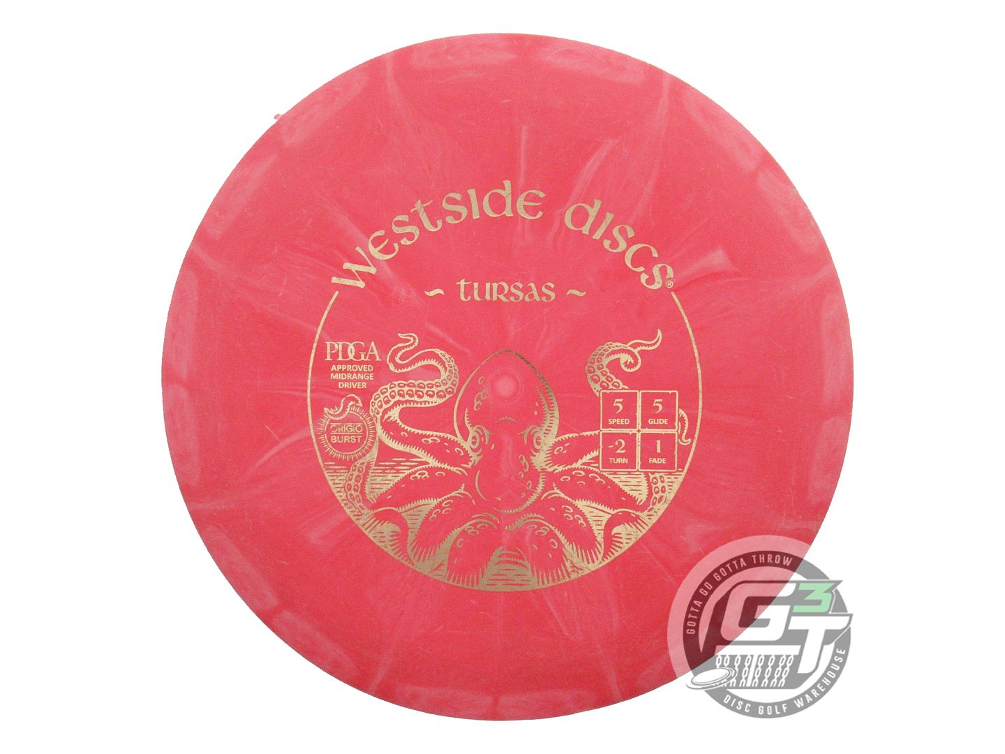 USED Westside Discs Origio Burst Tursas 178g Red Gold Foil Midrange Golf Disc