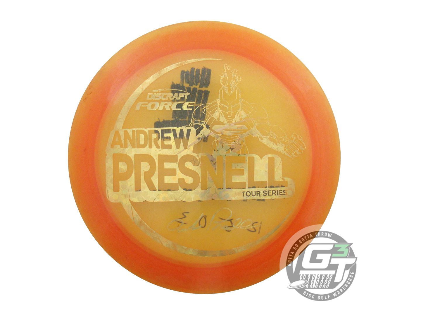 USED Discraft [PRESNELL] Metallic Z Force 175g Orange Gold Flower Driver Disc