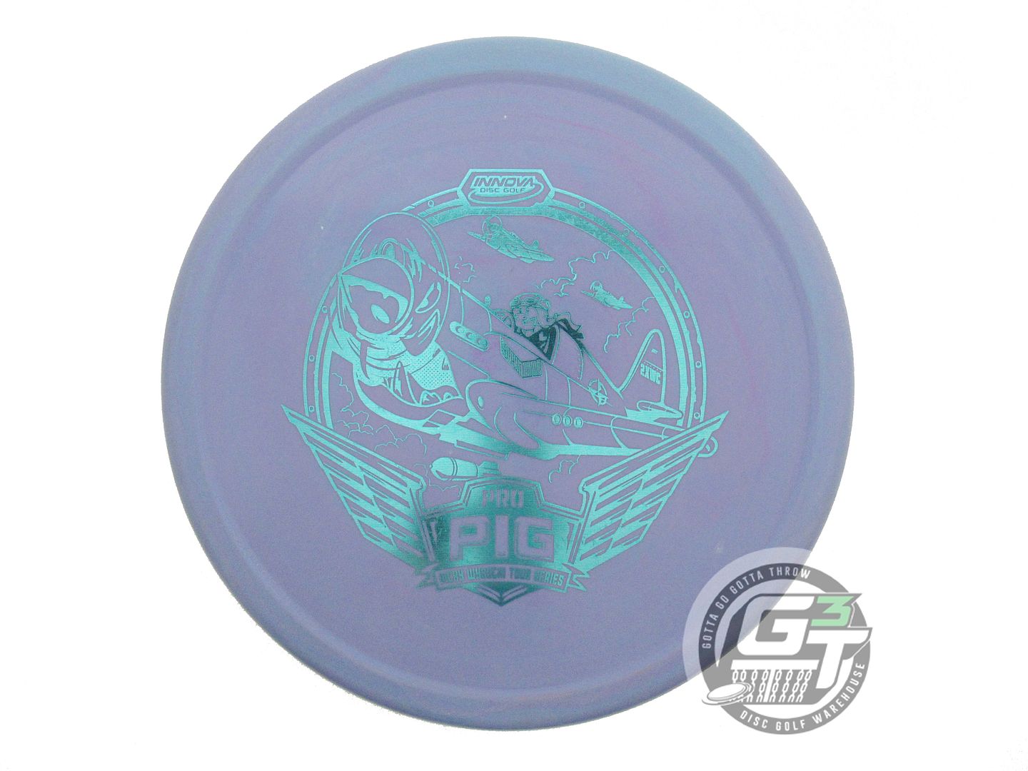 USED Innova [WYSOCKI] Glow Pro Pig 175g Purple Aqua Foil Putter Golf Disc