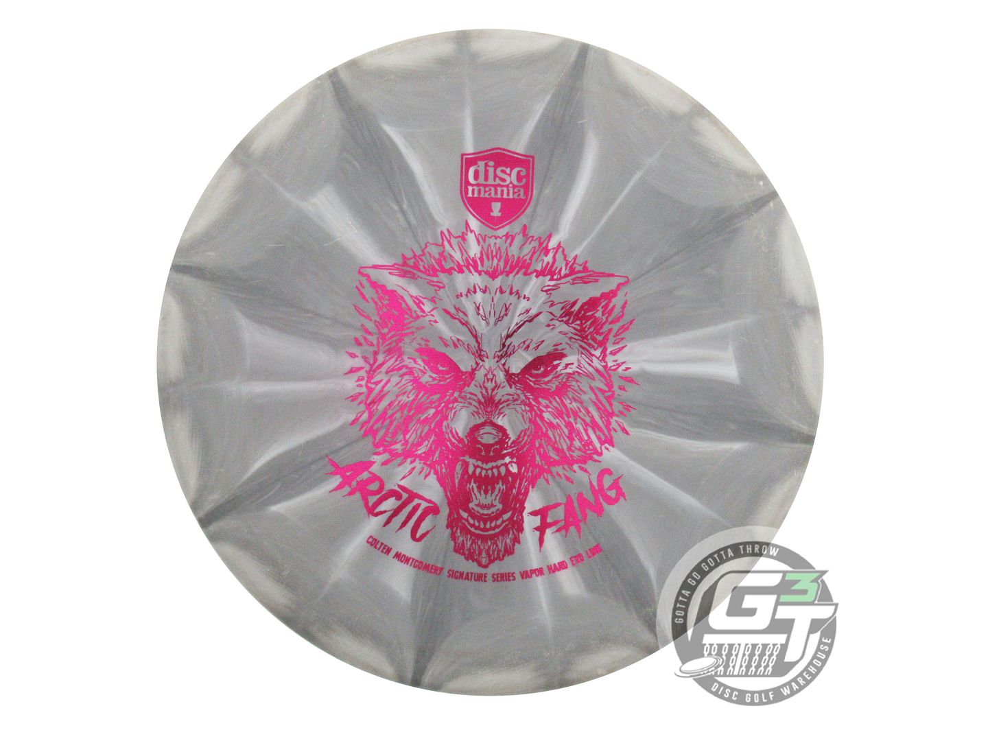 USED DiscMania ARCTIC FANG EXO Hard Link 176g Gray Magenta Foil Putter Golf Disc