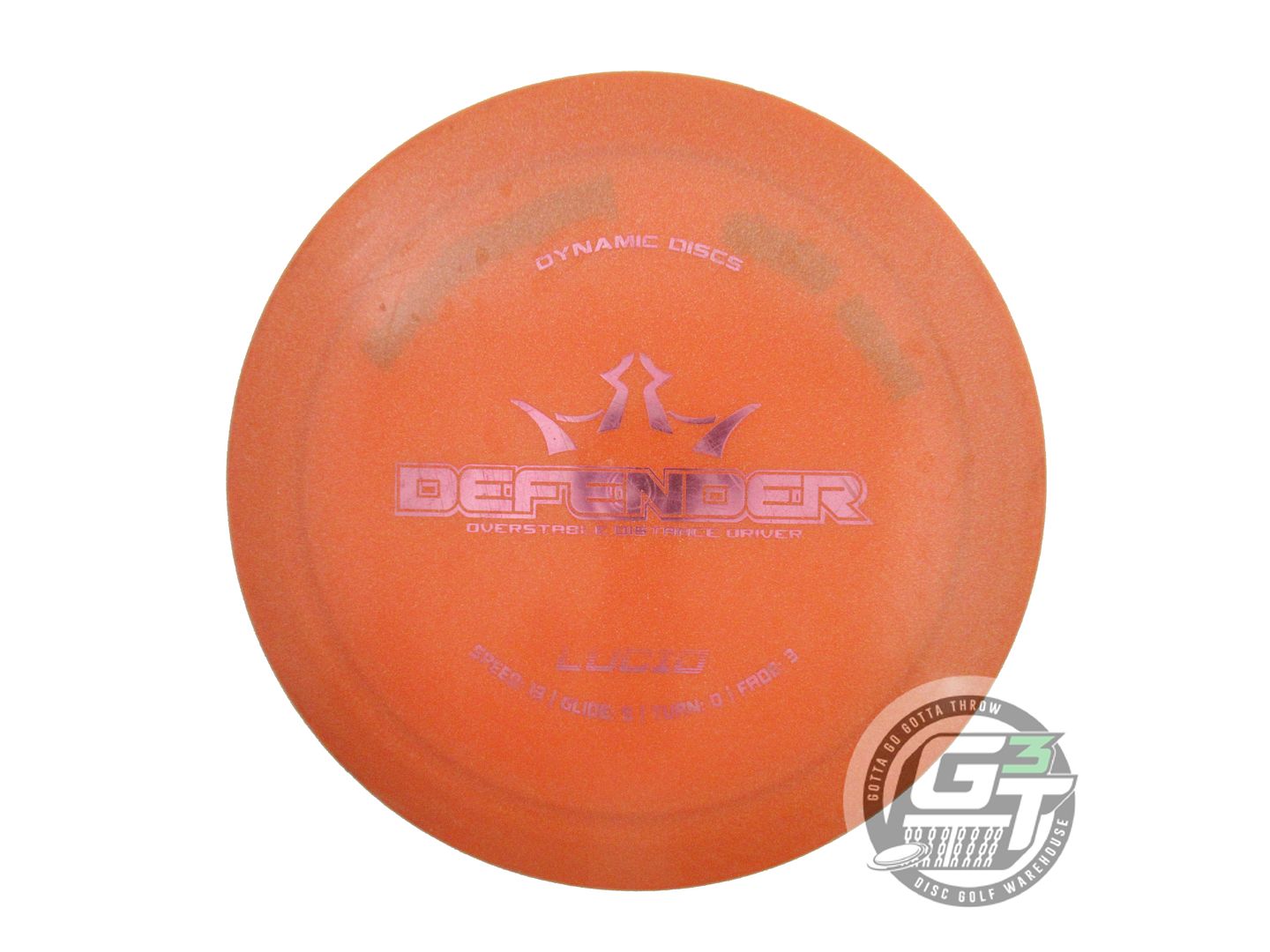USED Dynamic Discs Lucid Defender 169g Orange Pink Foil Distance Driver Disc