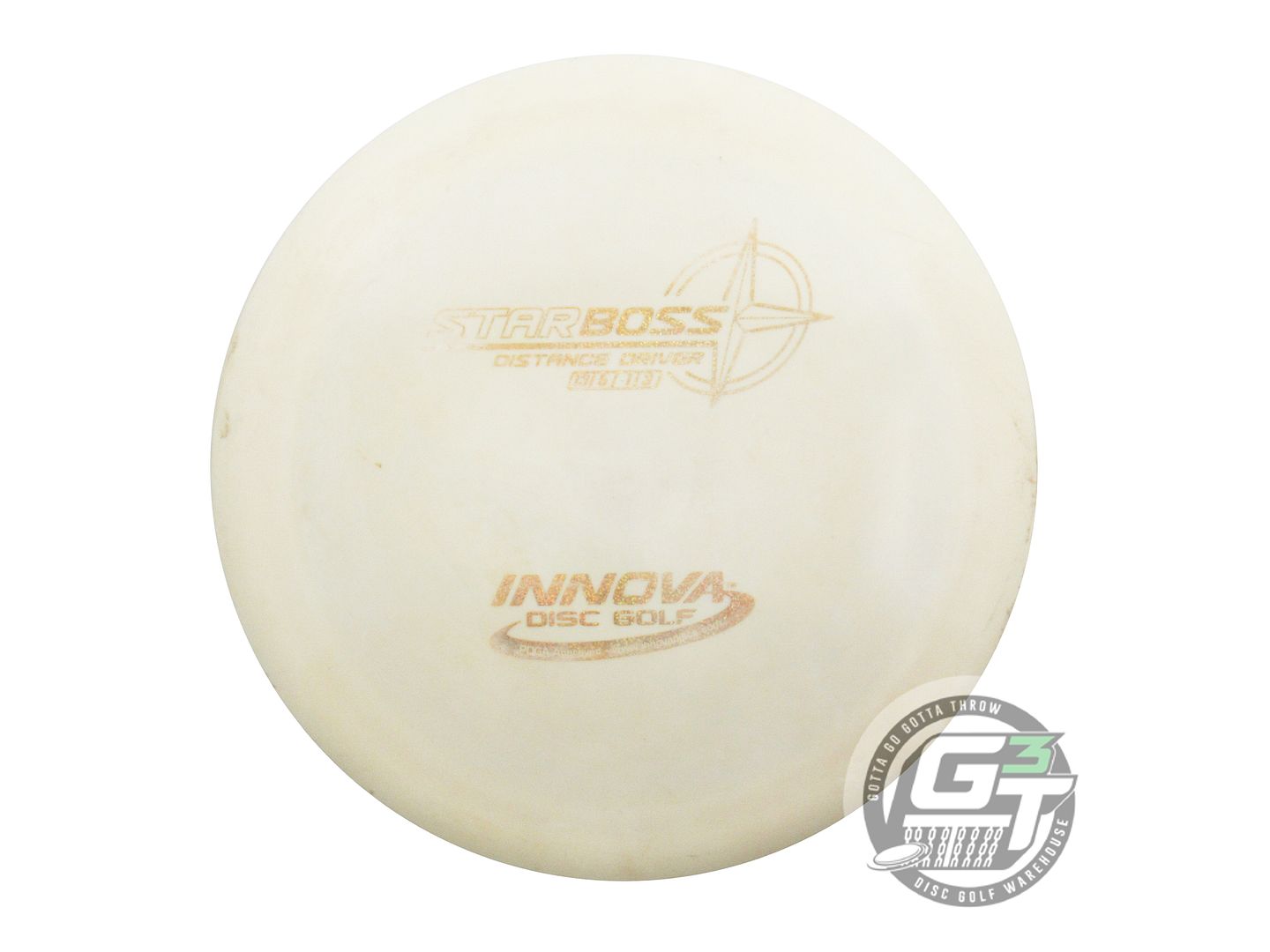 USED Innova Star Boss 175g Cream Gold Glitter Foil Distance Driver Golf Disc