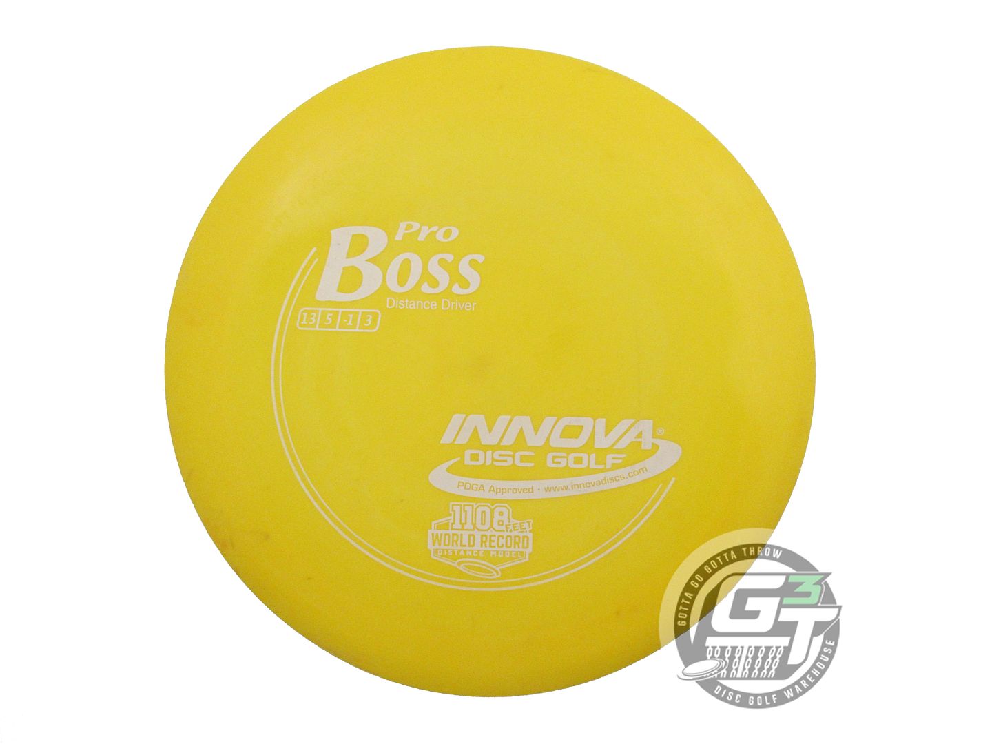 USED Innova Pro Boss 168g Yellow White Stamp Distance Driver Golf Disc