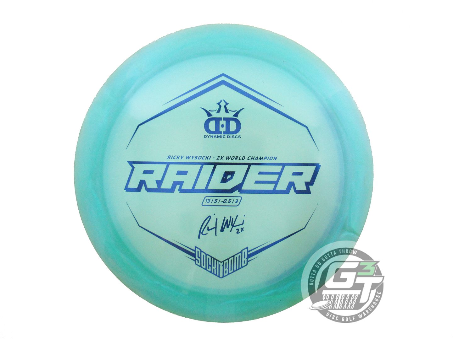 USED Dynamic Discs [WYSOCKI] Glimmer Lucid Ice Raider 175g Seafoam Driver Disc