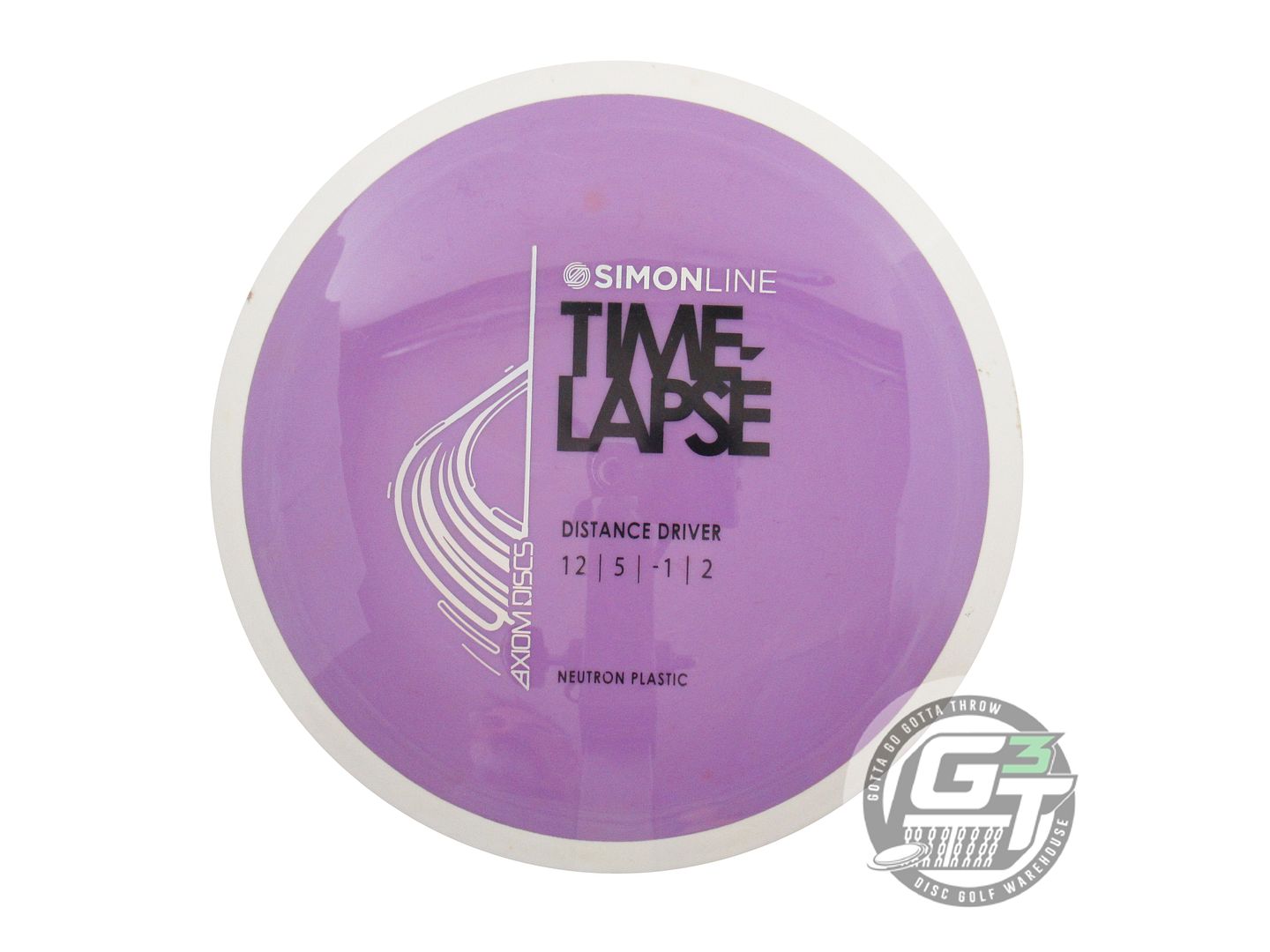 USED Axiom Discs [LIZOTTE] Neutron Time Lapse 174g Purple White Rim Driver Disc