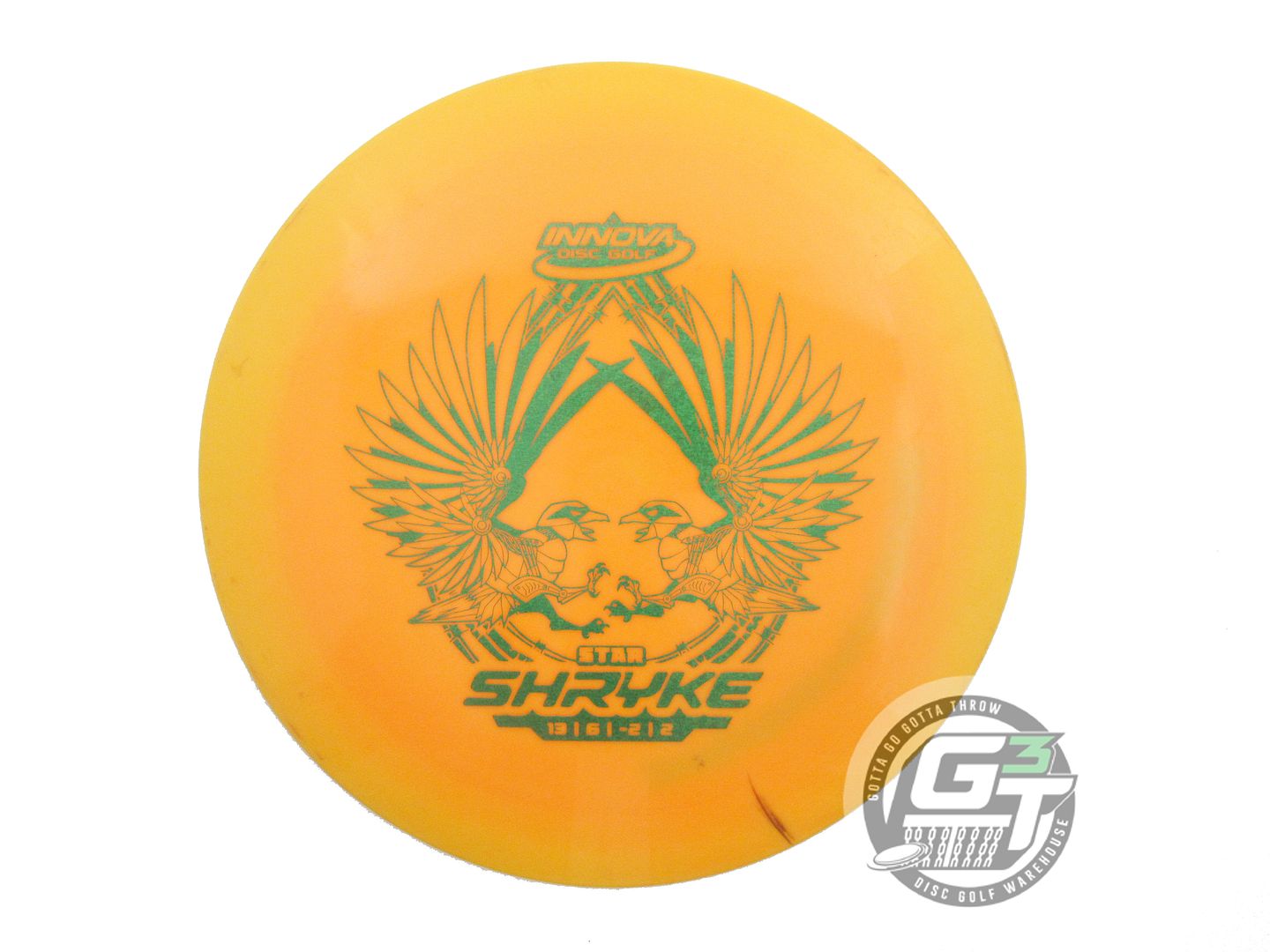 USED Innova Star Shryke 172g Marigold Green Shatter Foil Distance Driver Disc