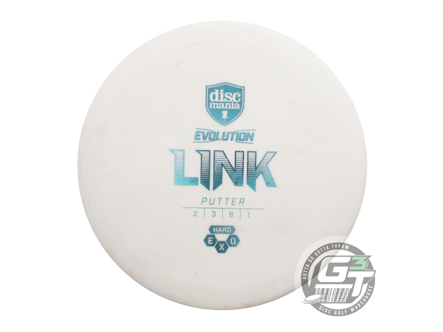 USED DiscMania EXO Hard Link 173g White Aqua Foil F Putter Golf Disc