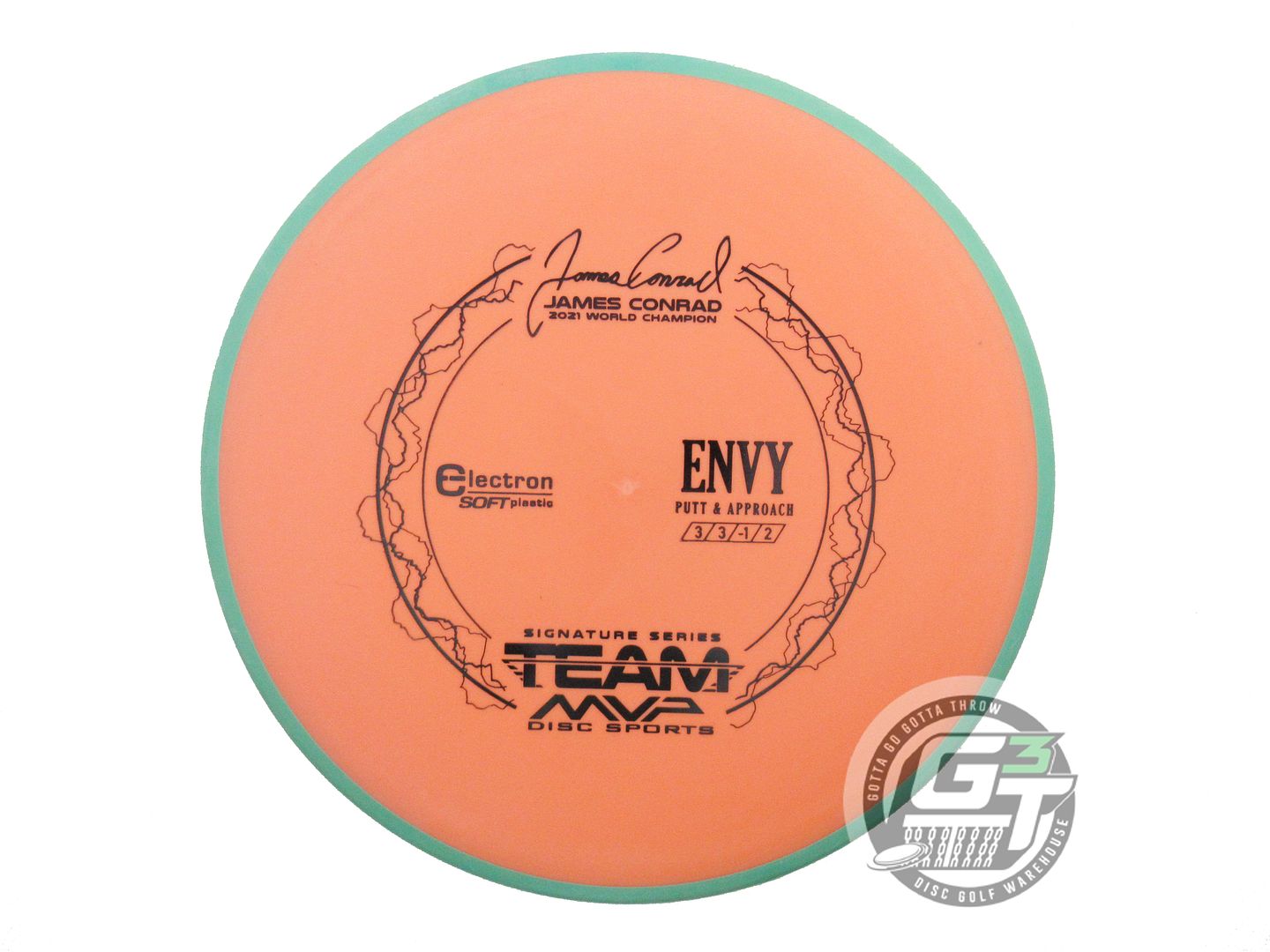 USED Axiom Discs [CONRAD] Electron Soft Envy 174g Orange Green Rim Putter Disc