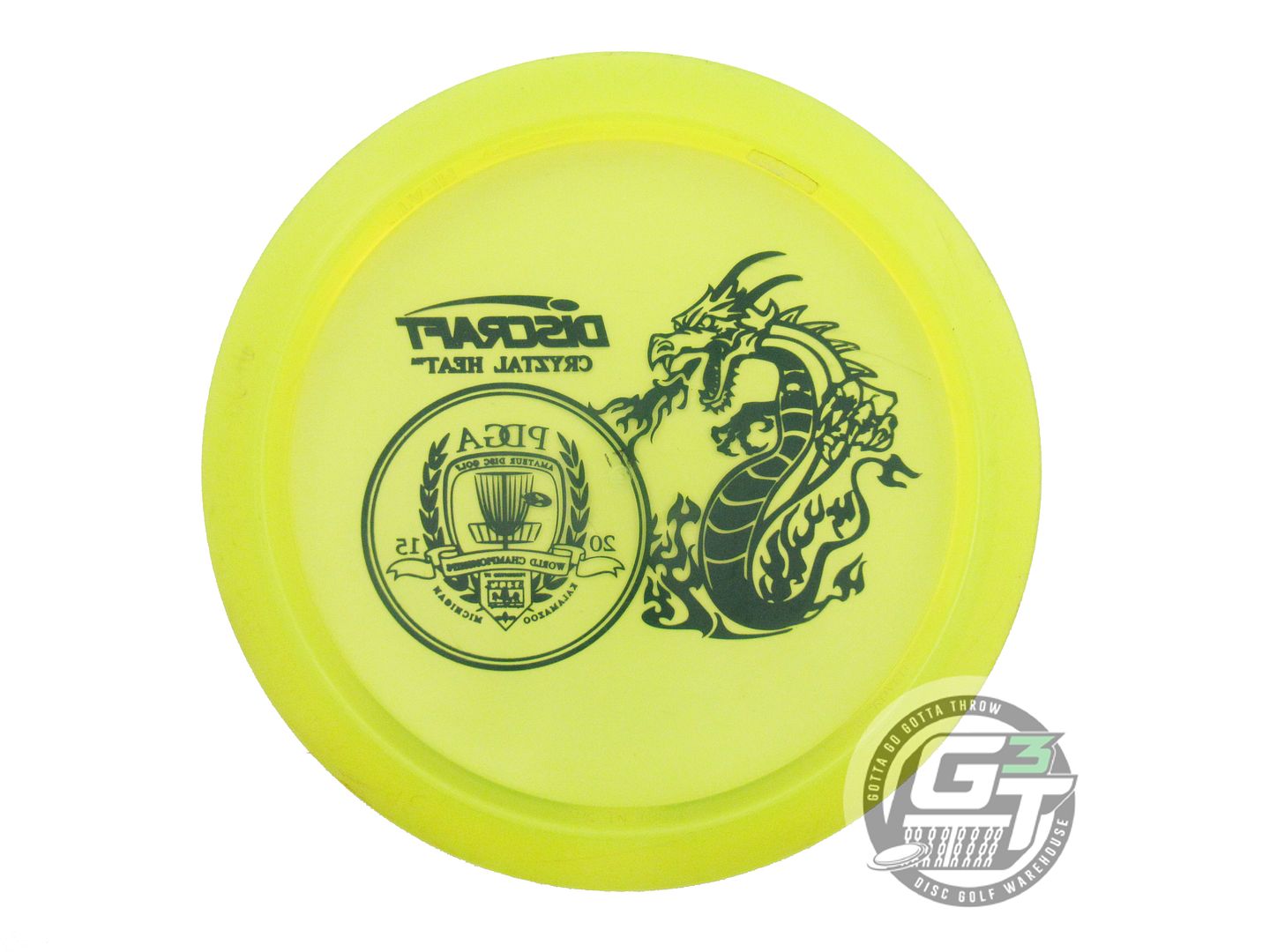 USED Discraft CryZtal Heat 175g Yellow Black Stamp Distance Driver Golf Disc