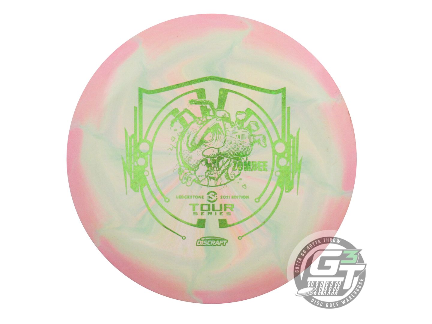 USED Discraft [LEDGESTONE] ESP Swirl Zombee 176g Pink-Lime-Peach Driver Disc