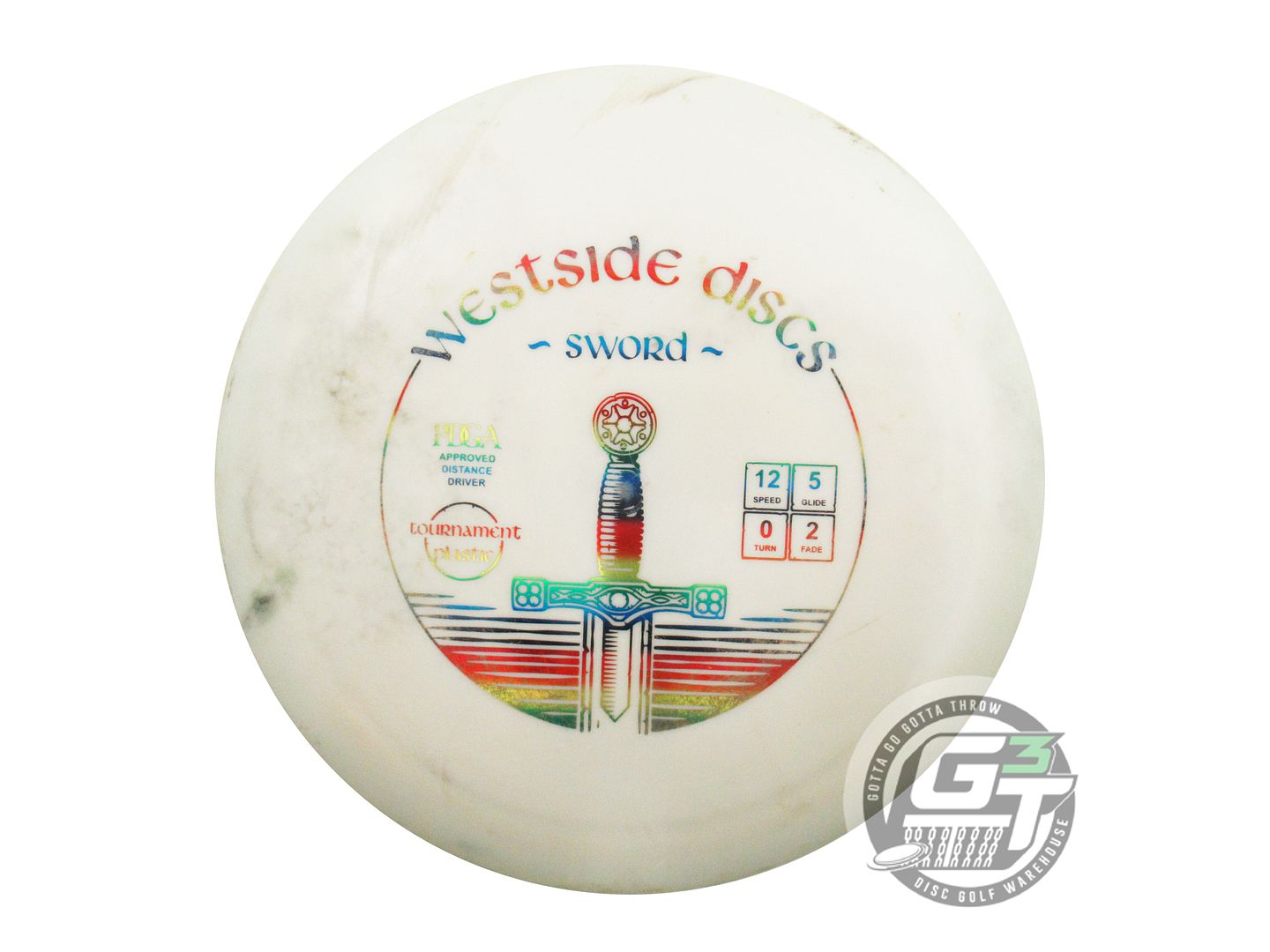 USED Westside Discs Tournament Sword 172g White Rainbow Foil Driver Golf Disc
