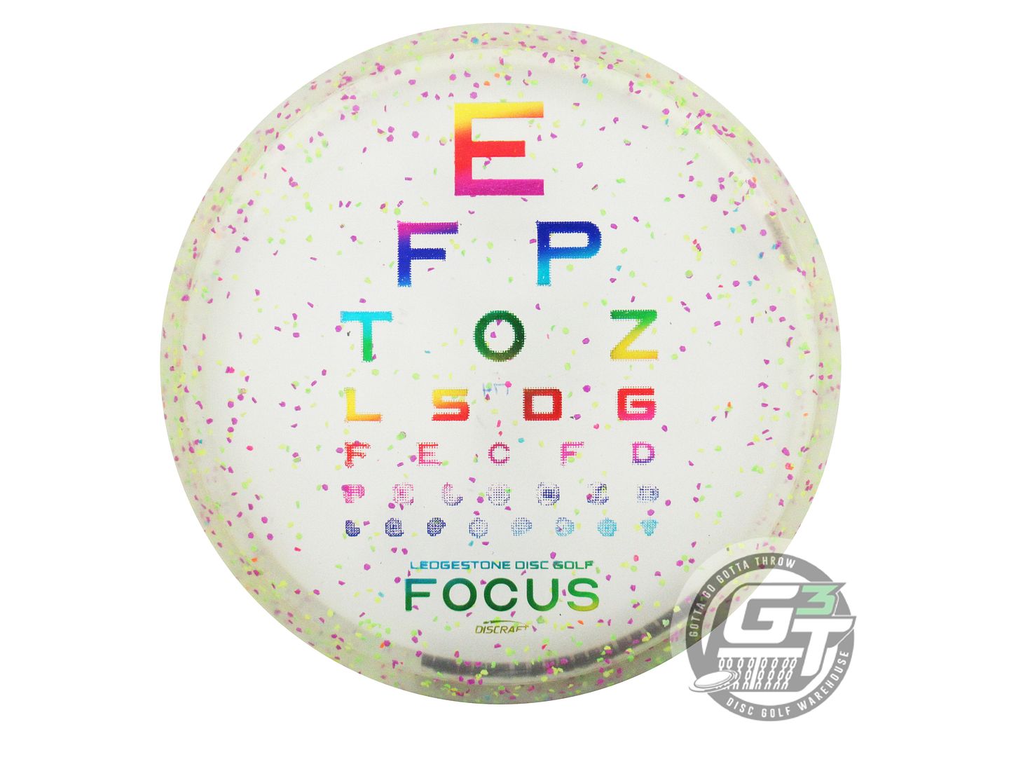 USED Discraft [LEDGESTONE] CryZtal Confetti FLX Focus 174g Rainbow Golf Disc