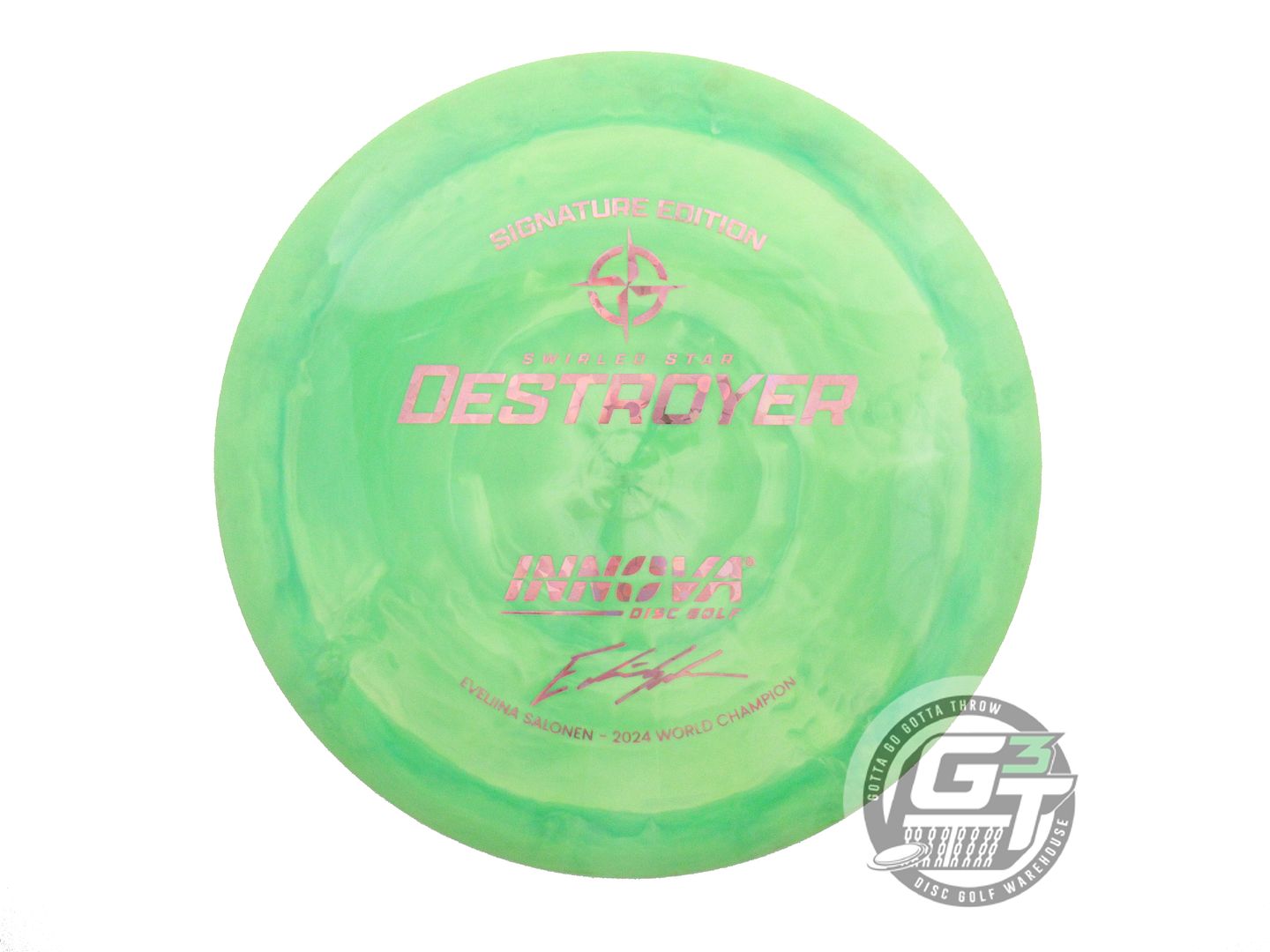 USED Innova [SALONEN 1X] Swirled Star Destroyer 168g Lime Distance Driver Disc