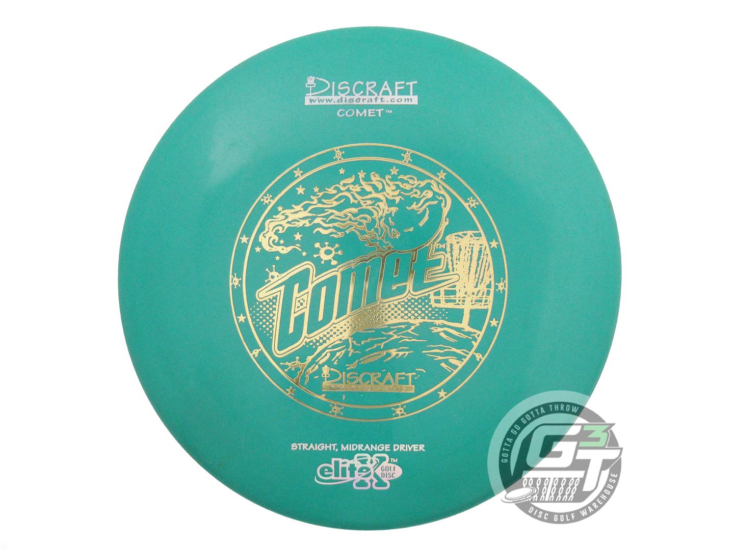 USED Discraft Elite X Comet 175g Green Gold Foil OOP Midrange Golf Disc