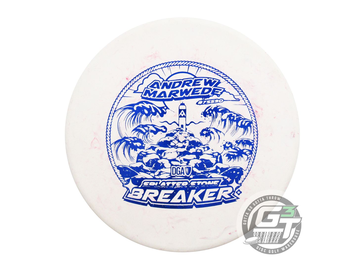 USED DGA [MARWEDE] Splatter Stone Breaker 173g White Blue Foil Putter Golf Disc
