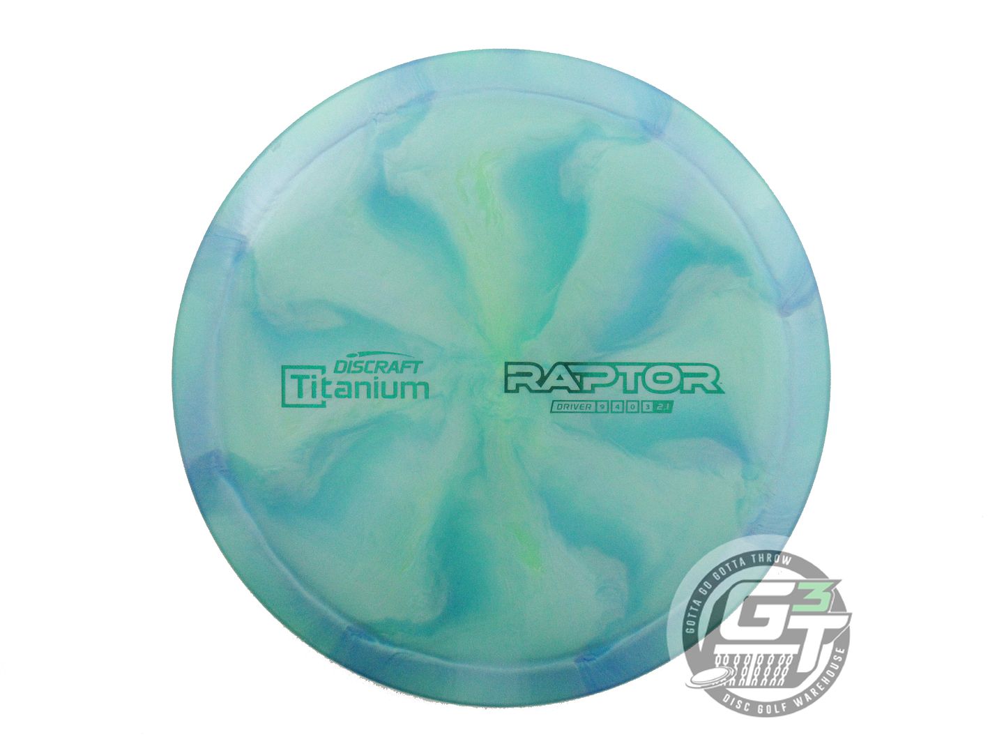 USED Discraft Titanium Raptor 175g Blue-Lime Distance Driver Golf Disc